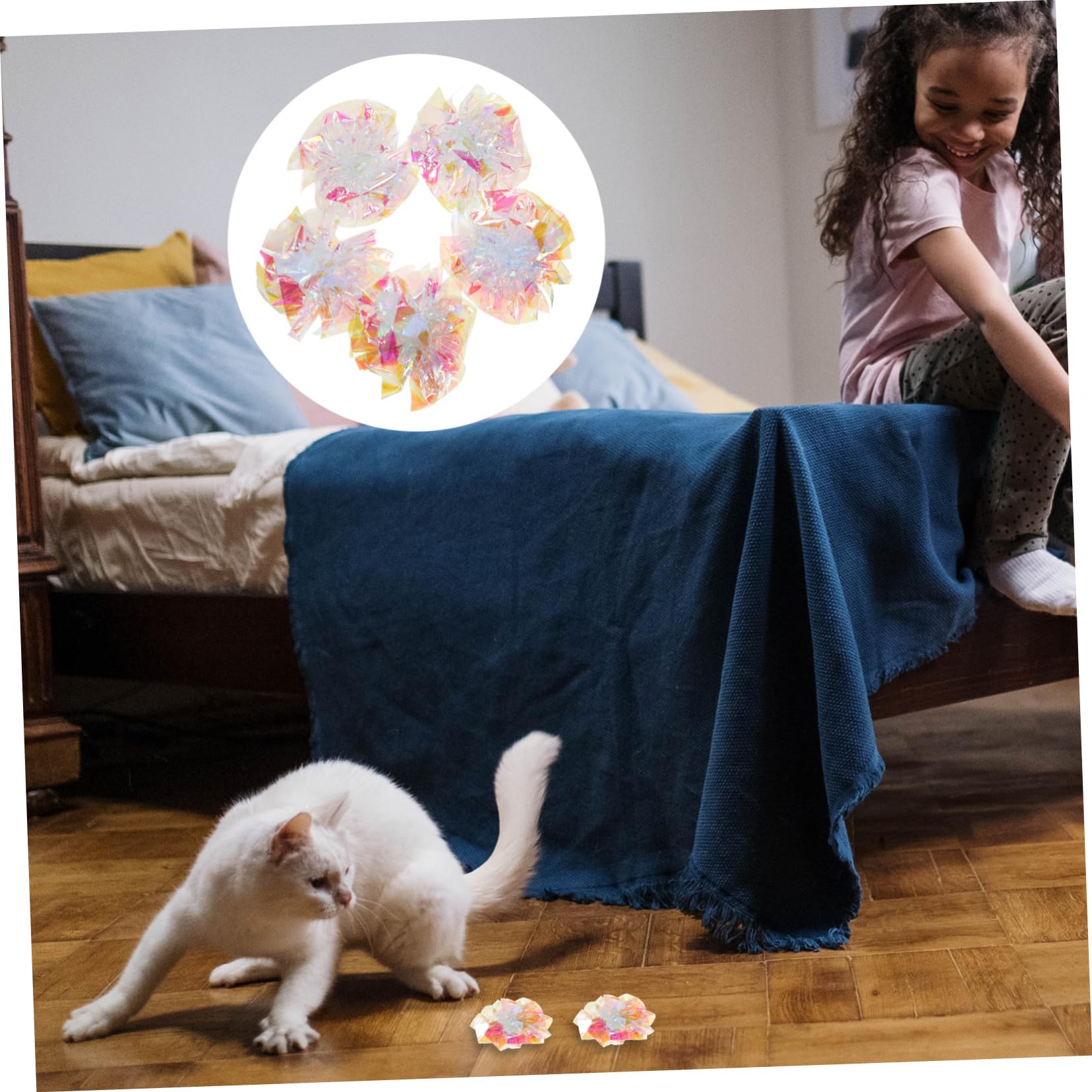 UPKOCH 5pcs Crinkle Ball Cat Interactive Sound Balls for Kitten Engaging Teasing for Cats Stimulates Curiosity and Exercise