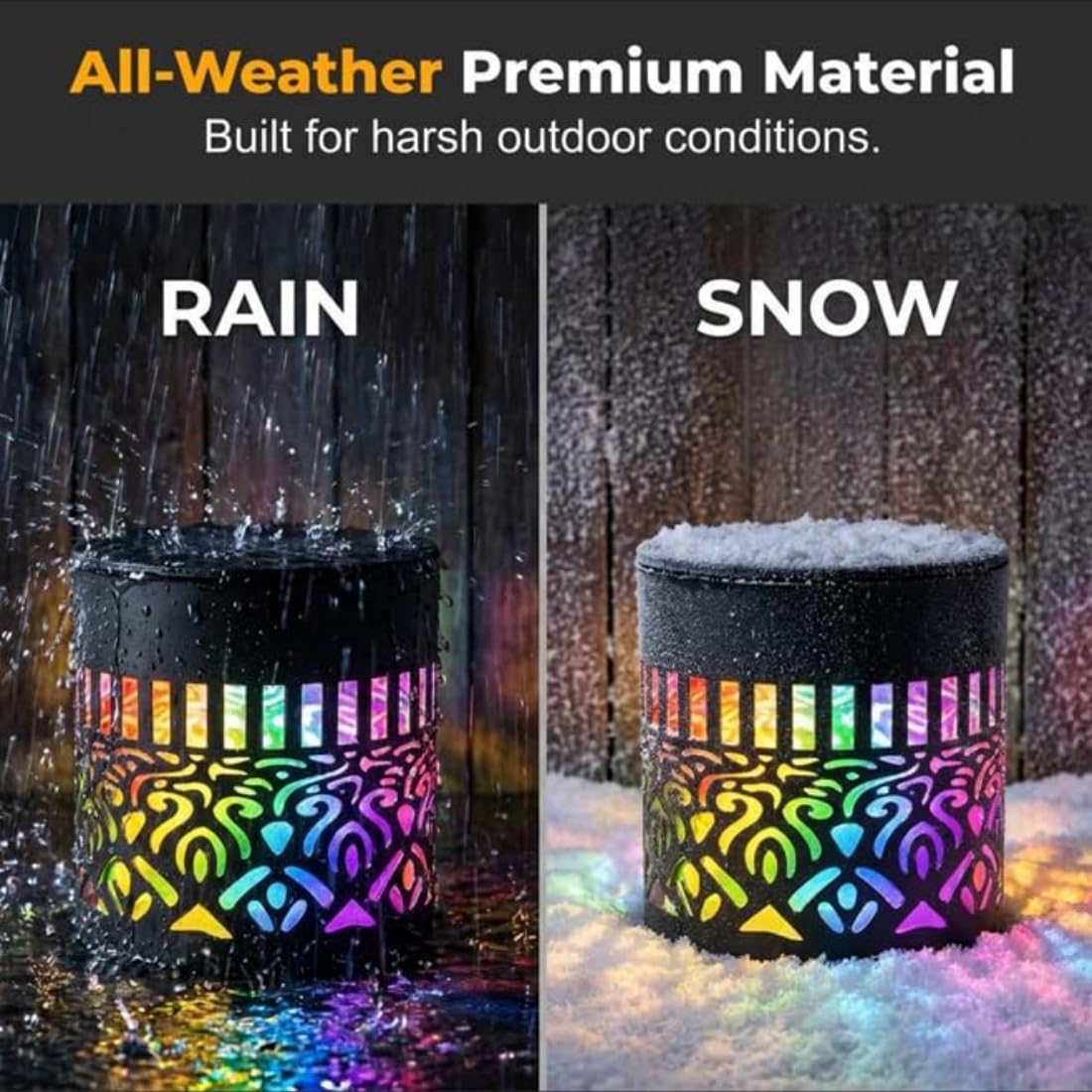 Luces solares de pared de mandala, lámpara de pared exterior solares con 7 colores cambiantes, luz de valla de metal impermeable para patio, jardín, patio trasero (4pcs)