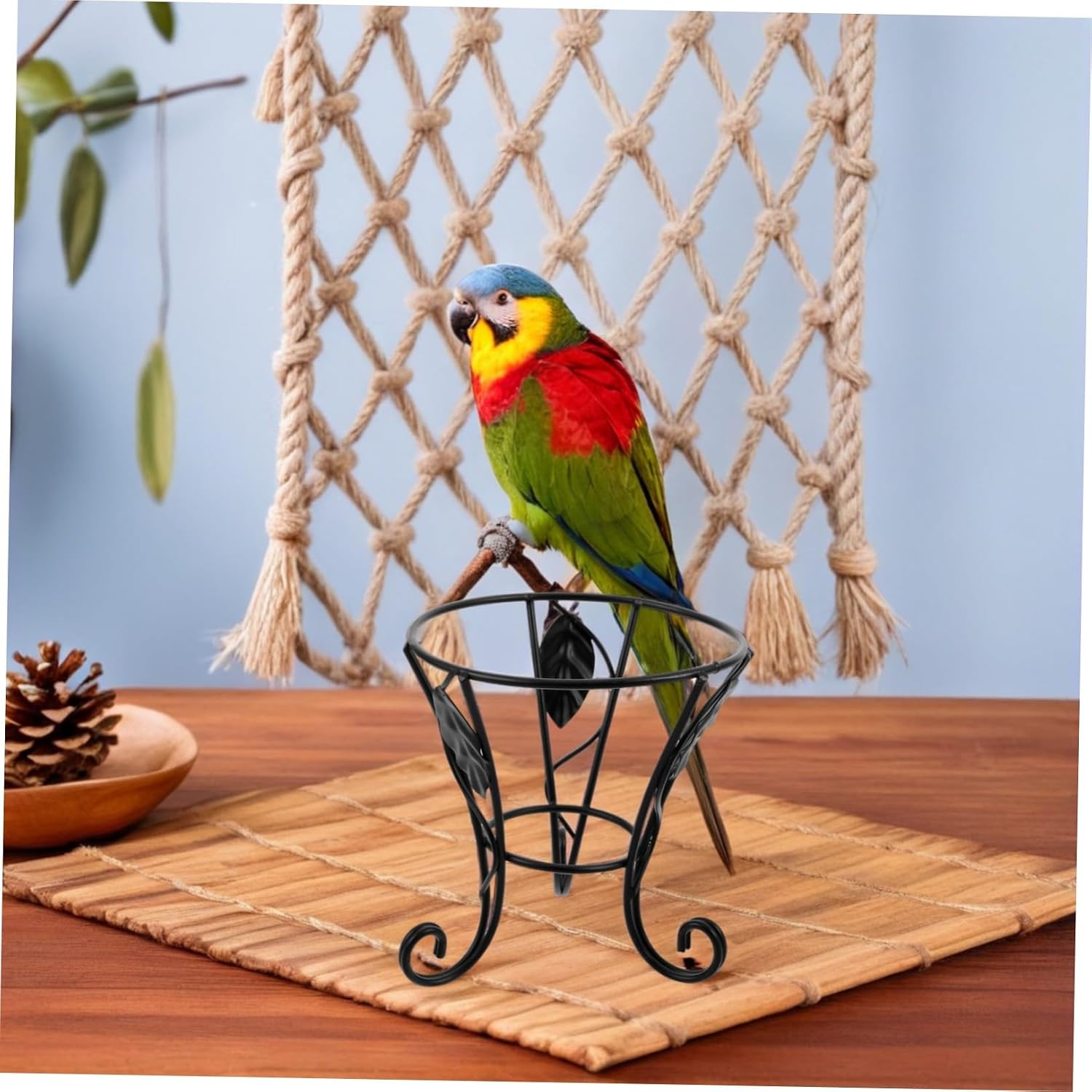 INOOMP Outdoor Metal Birdbath Stand Base for Yard Decoration, Iron Gazing Globe Display Pedestal, Hollow-out Tripod Holder Suitable for Garden Bird Bath Bowls