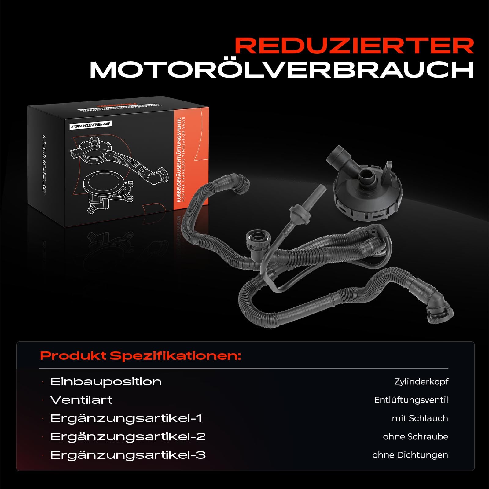 Frankberg Ventil Kurbelgehäuseentlüftung Zylinderkopf Kompatibel mit A4 8EC A4 Avant 8ED A4 Cabriolet 8HE A6 4F2 A6 Allroad 4FH A6 Avant 4F5 A8 4E2 4E8 Replace# 06E103245E