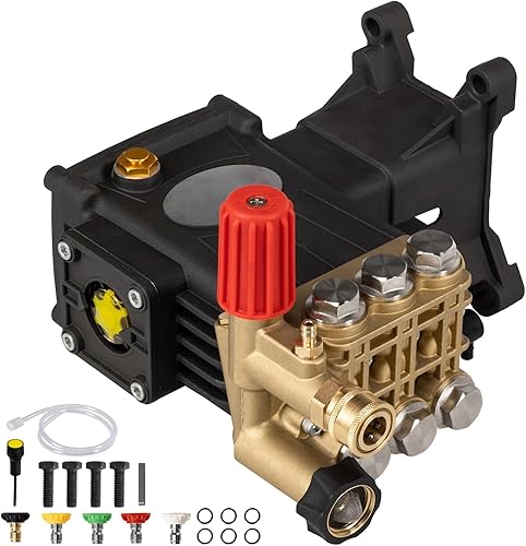 Bomba de lavado a presión triple de eje de 1 pulgada 4200 PSI 4.2 GPM Bomba de repuesto para lavadora eléctrica compatible con GX340 GX390 GX270