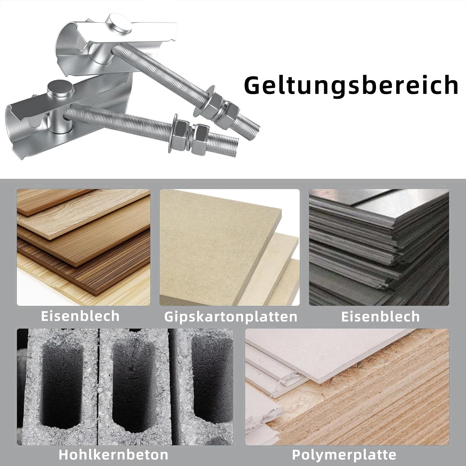 BIGP 12 Tacos Basculantes M8 X 100 Mm, Tacos Plegables De Acero Al