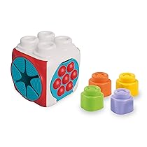 Clementoni- Soft Sensory Activity Cube-Set Costruzioni Prima Infanzia, Mattoncini Morbidi Clemmy, Blocchi Bambini 6 Mesi, Gioco Sensoriale, Impilabili E Lavabili, Made in Italy, Multicolore, 17902