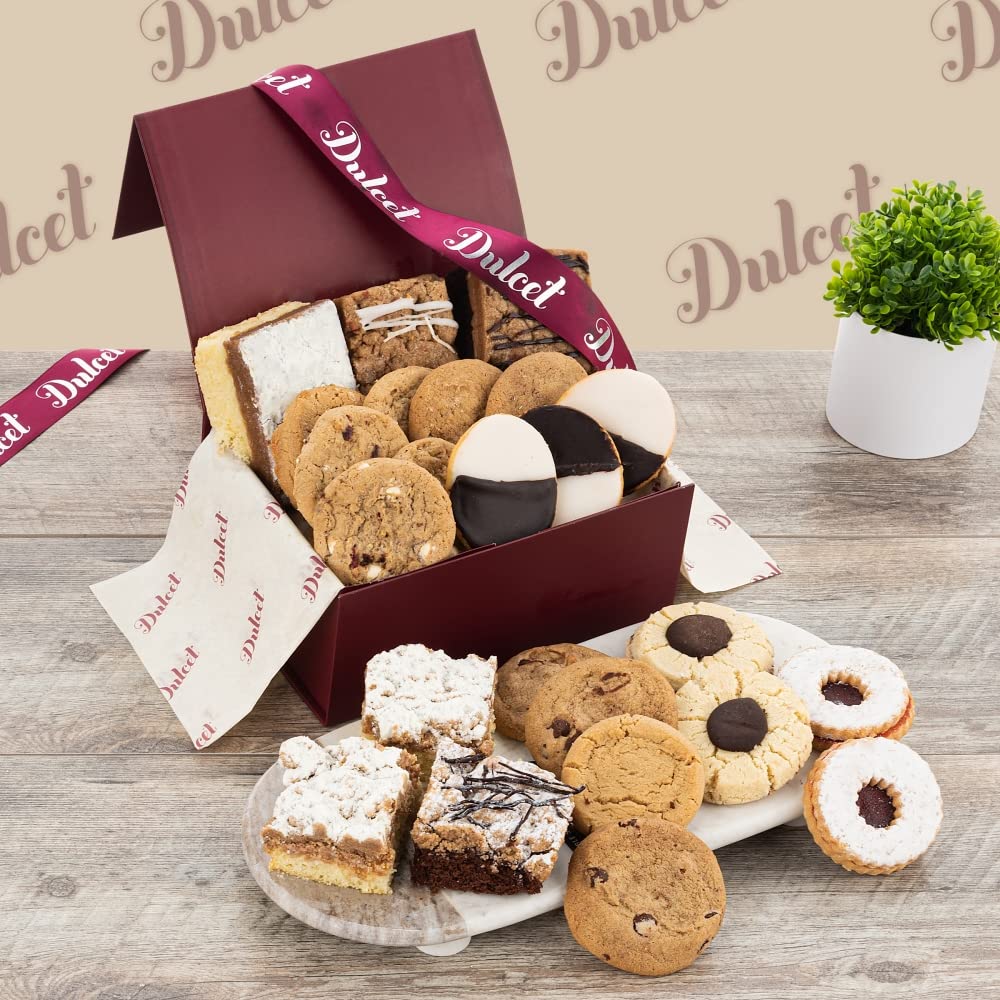 Gift Baskets for Women, Gourmet Cookies Gift Basket Food Gifts for All Occasions Anniversary, Wedding, Birthday Gift Baskets for Families, Men, Dad, Mom, Him, Her by Dulcet Gift Baskets