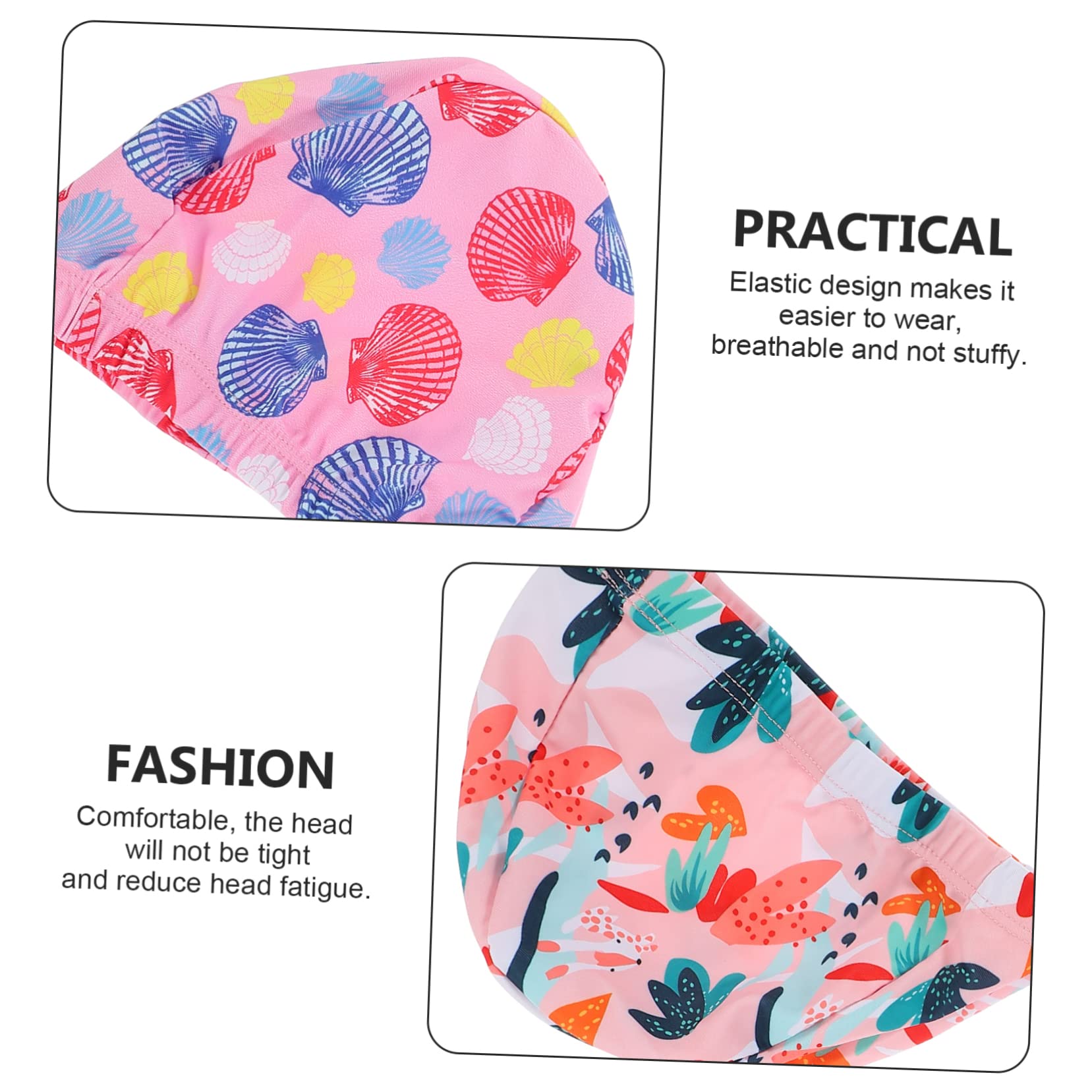 BESTonZON Gorro De Natación Infantil De Estilo Hawaii Diseño De Cartón Gorro para Piscina Y Actividades Acuáticas