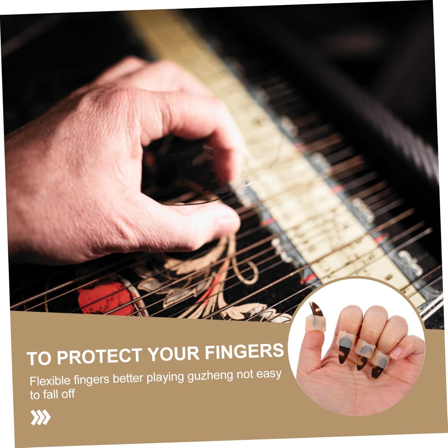 Guzheng Nail Protective Covers Nail Protectors for Learning Guzheng Years Right Hand Skin Tone Safe Comfortable Easy to Use