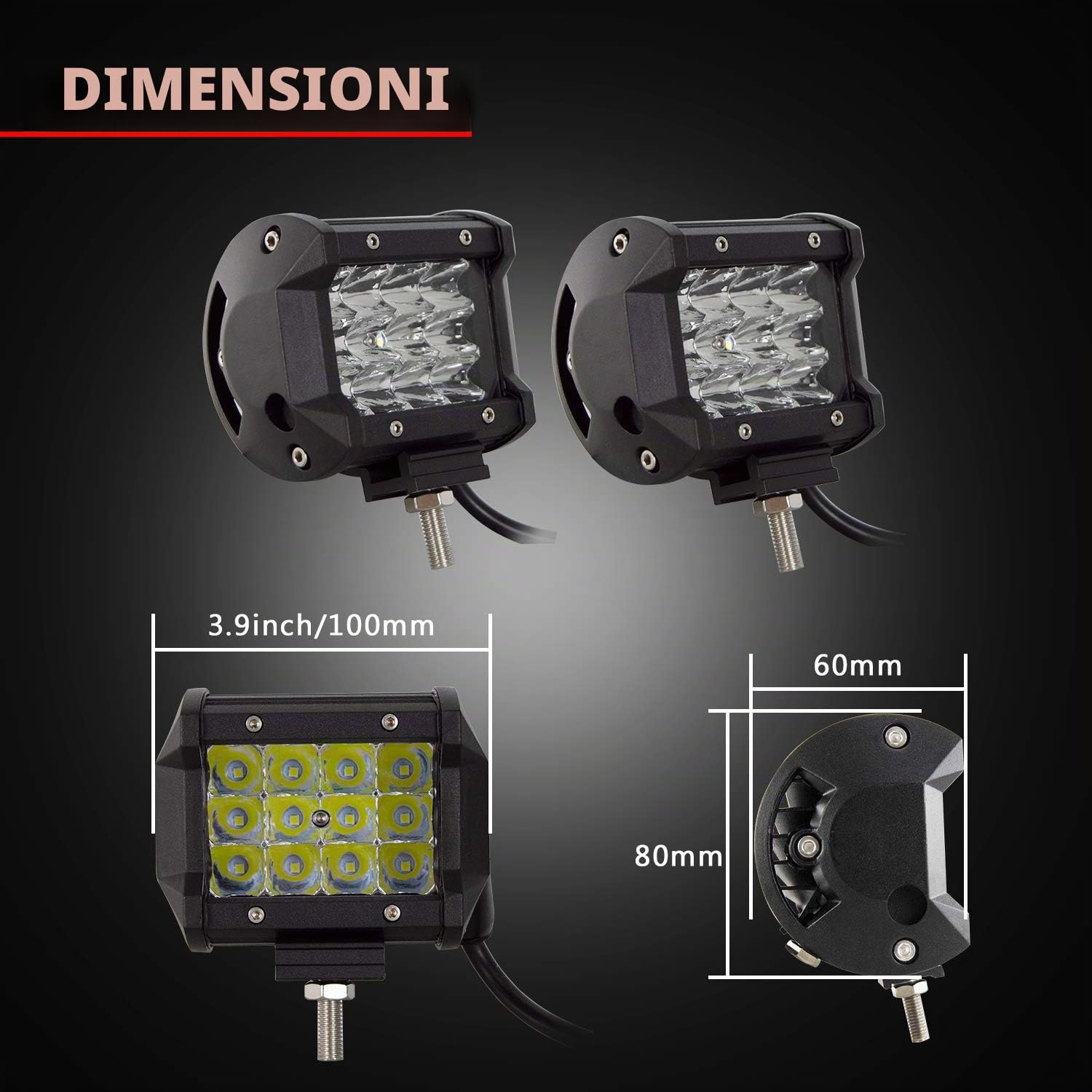 SKYWORLD 82.5 cm 405W Curvo Barra LED Fuoristrada Barra Luce a Led Lampa 12V 24V Fari LED Luci da Lavoro, 2 x 10cm 36W Spot Faro da Lavoro Con Cablaggio Trattore Auto Camion 4x4 ATV UTV Veicoli