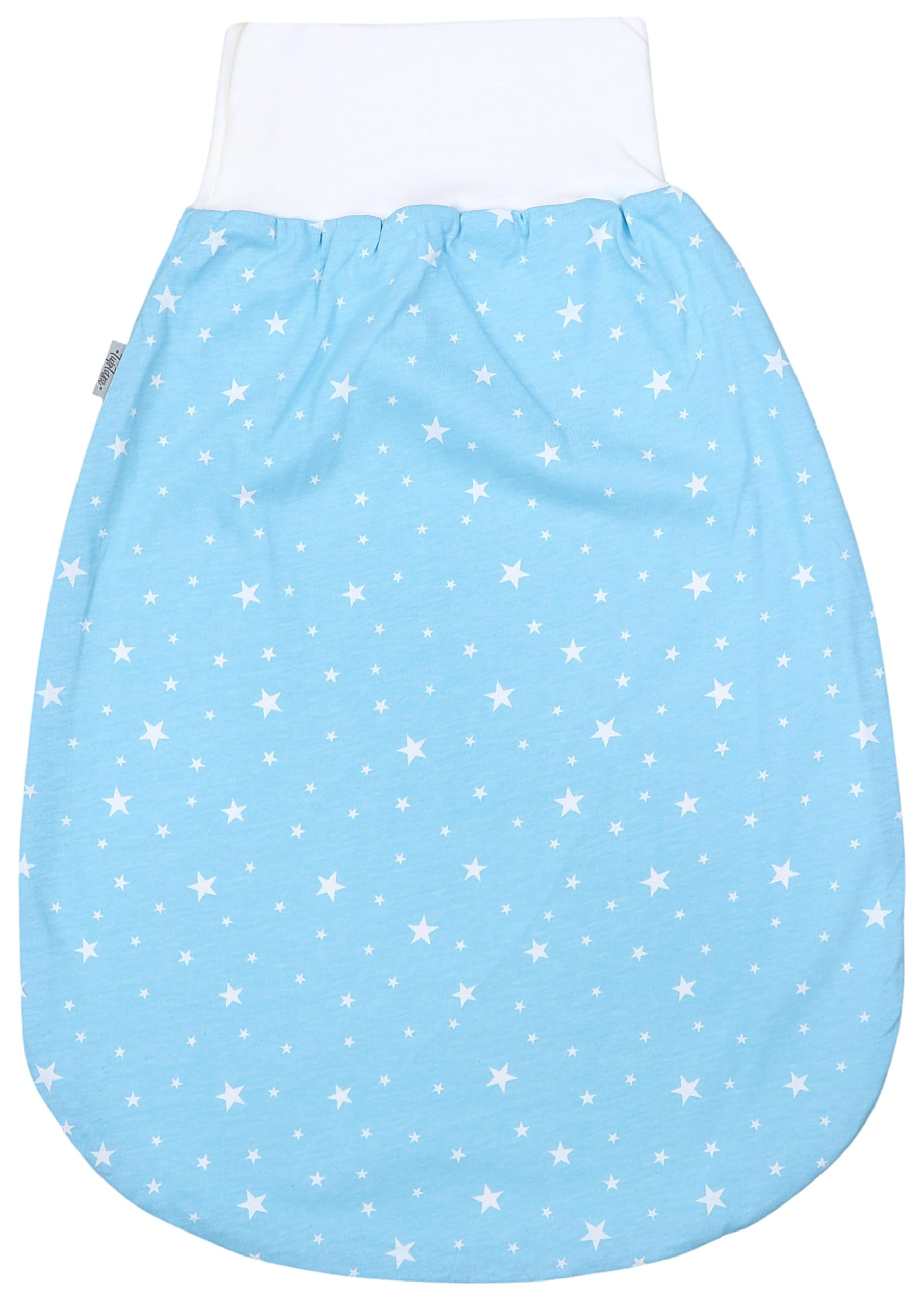 TupTam Baby Strampelsack mit breitem Bund – Unwattierter Schlafsack Baby aus Baumwolle für Frühling & Sommer, Farbe: Sterne Mintgrün, Größe: 0-6 Monate