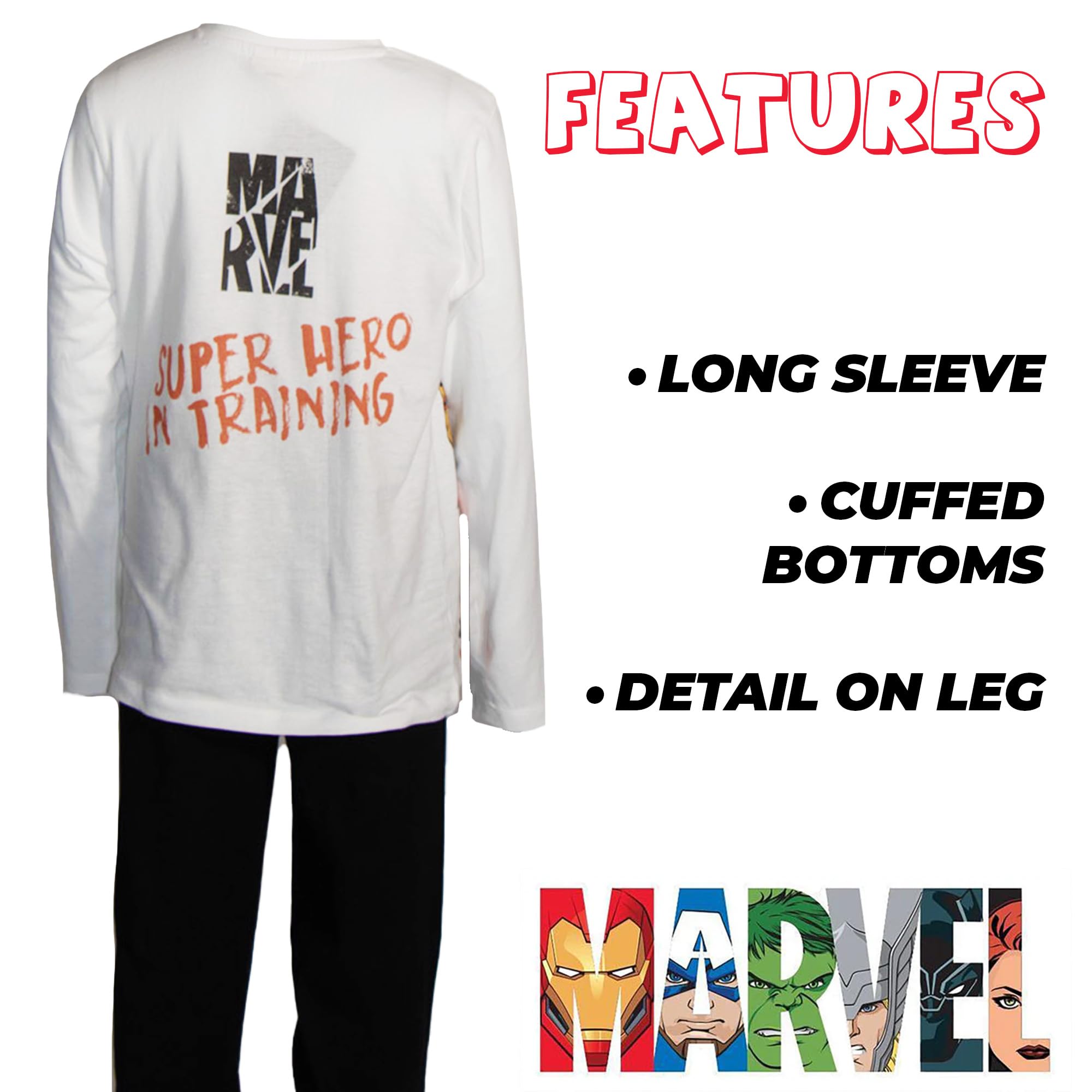Marvel Conjunto de pijama Heroes Kids | 2 unidades de Spiderman, Miles Morales, Spidey y sus increíbles amigos y Vengadores | Ropa de dormir suave y duradera para niños y niñas | Tallas 5-14 años