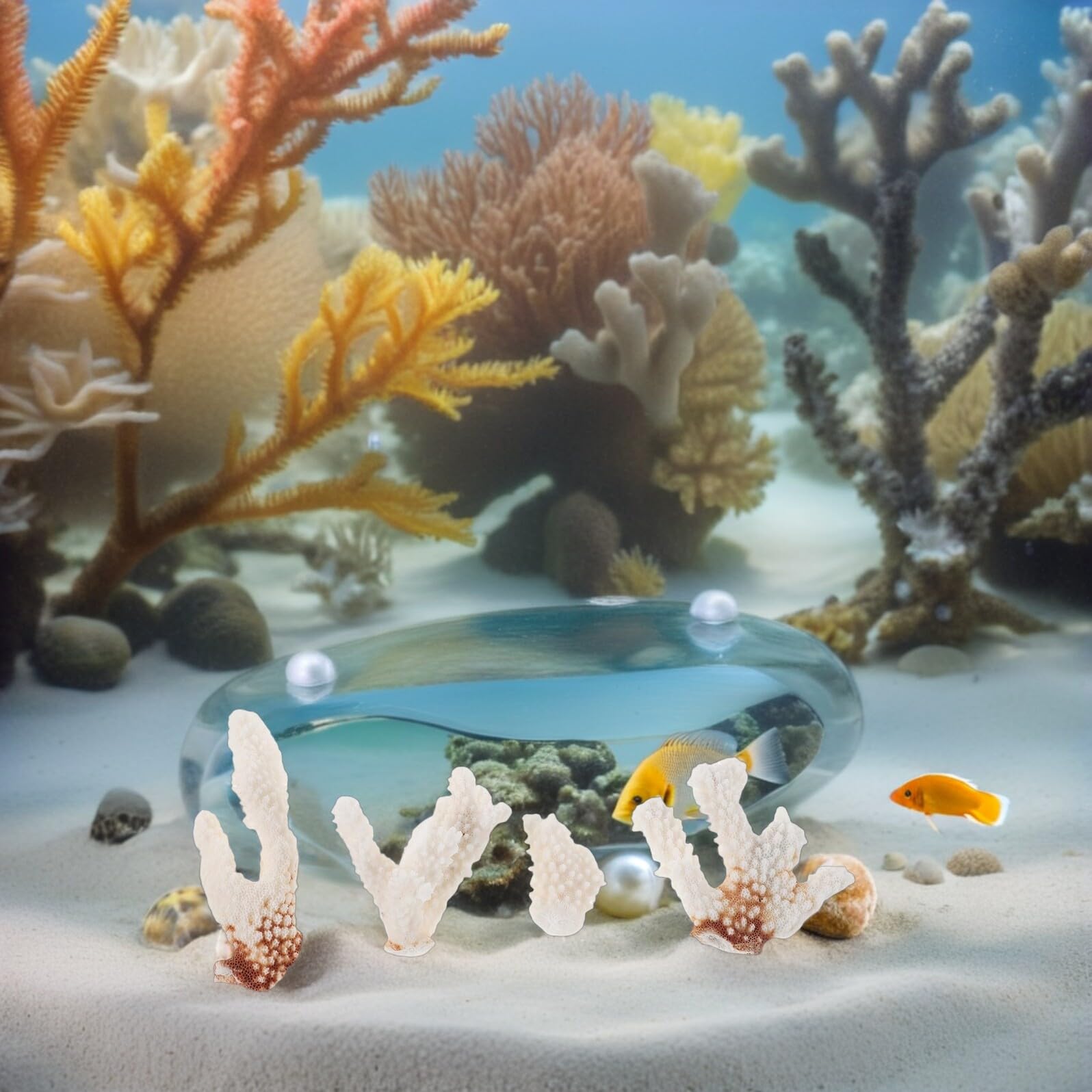 Echter Korallenast Aquarium Dekoration 200g Naturkoralle Riffgestaltung Unterwasser Deko Aquarien Ornament
