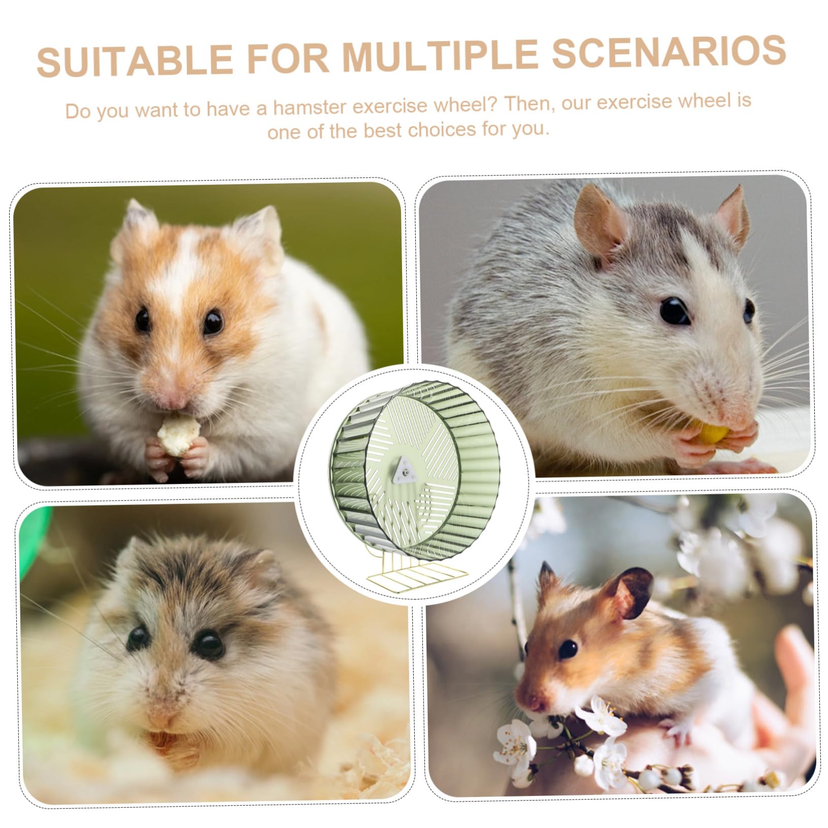 Beaupretty Rueda de Ejercicio Soporte Estable para Hámster y Chinchilla Material Plástico y Aleación, Adecuado para Jaula y Deporte de Mascotas Pequeñas