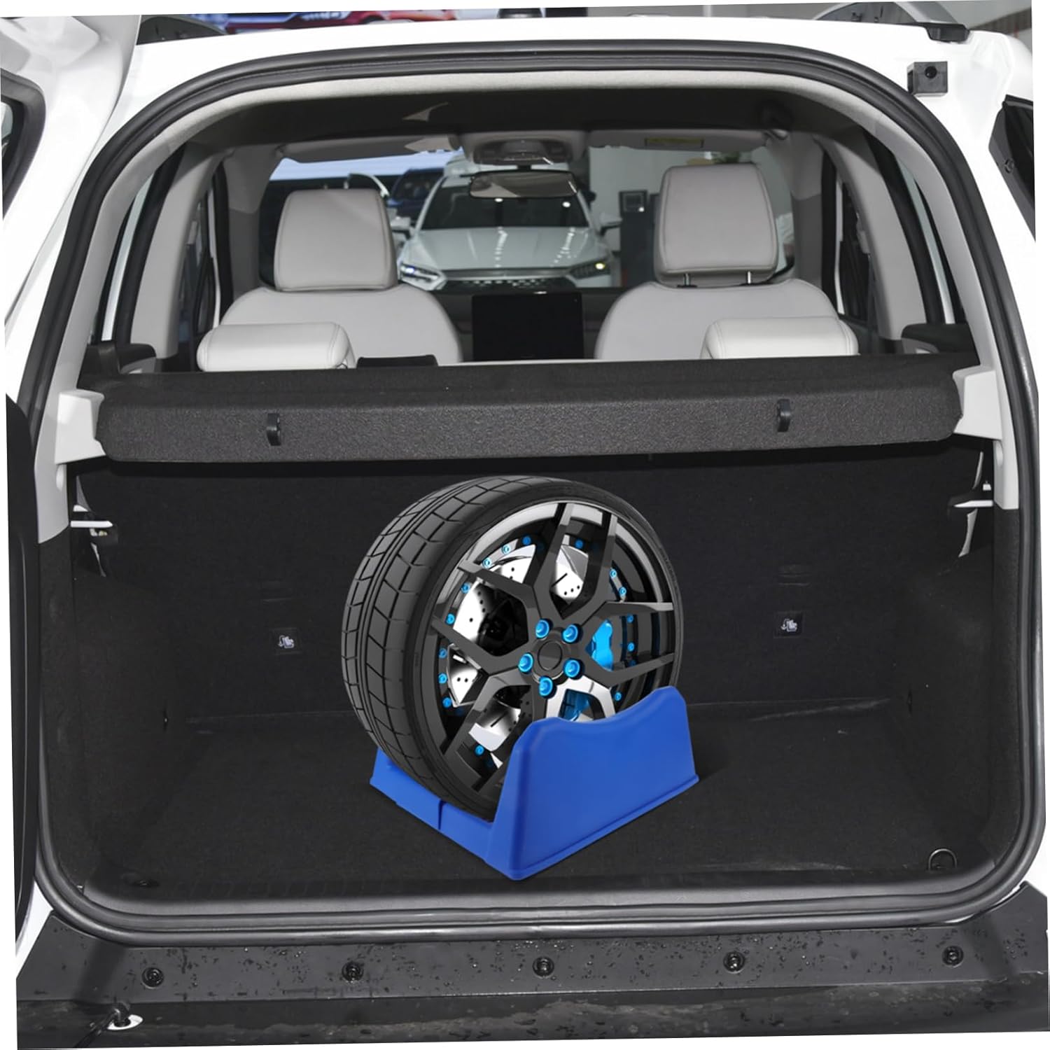 Tire Display Stand Holder Rack Stable Platform for Organizing Wheel Hubs Minimalist Design for Home Garage Use Elegant Storage for Tires and Accessories