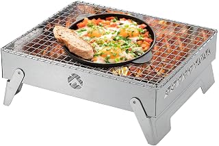 Churrasqueira de Acampamento | Churrasqueiras para acampamento com cama de fogo,Cama de fogo de malha engrossada com tripé dobrável para churrasco, piqueniques, mochila, acessórios