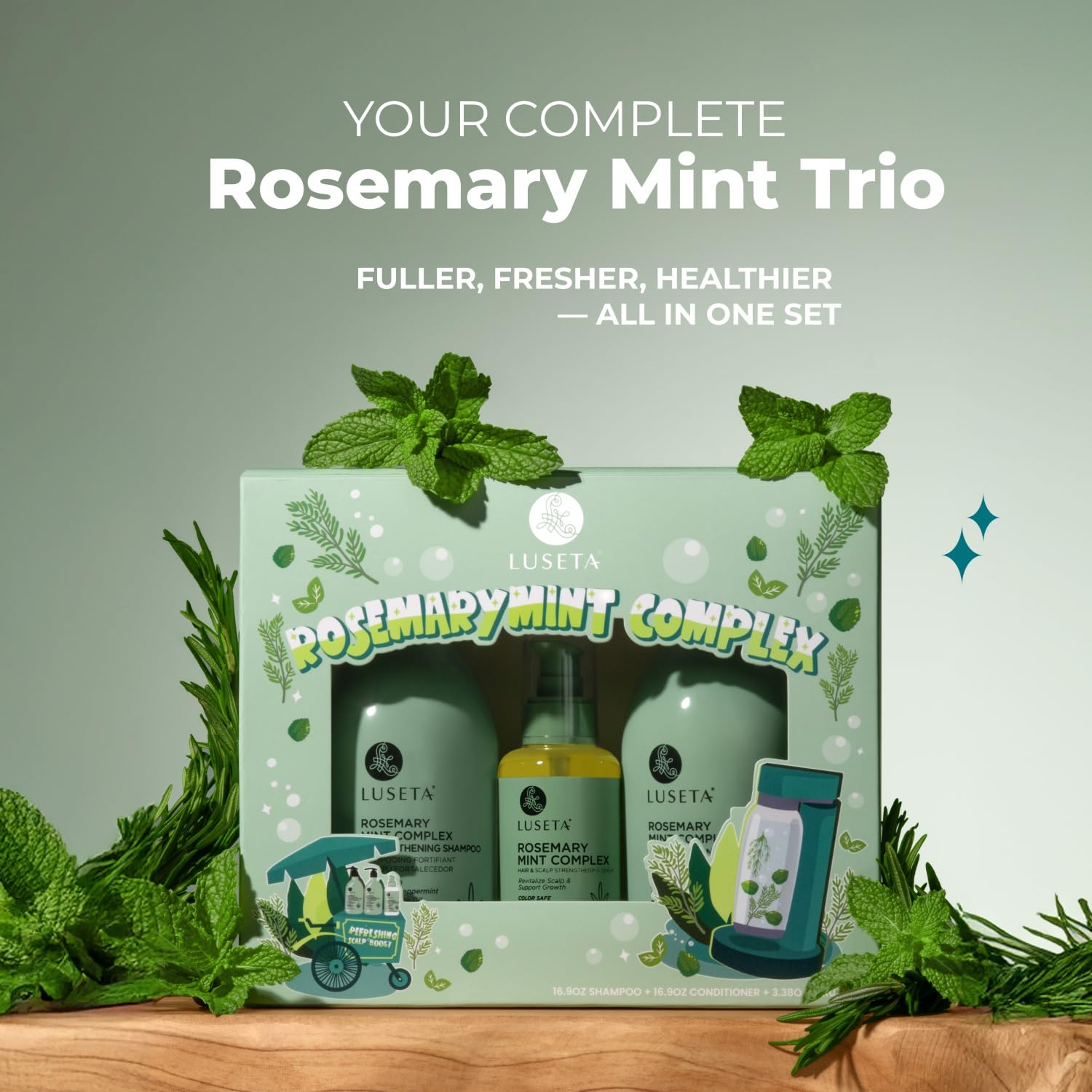 Amazon.com : Luseta Rosemary Mint Shampoo and Conditioner 16.9oz
