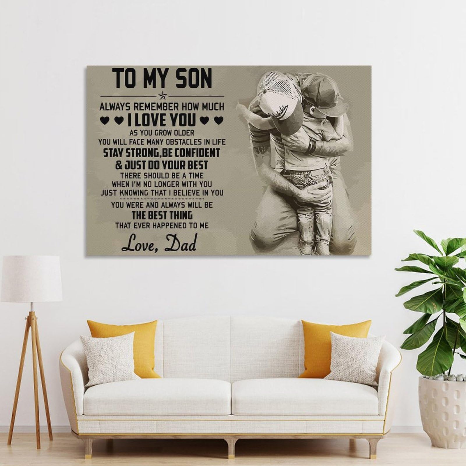 Junmoney TO MY SON Decorative Wall Artwork 20x30inch(50x75cm), for Living Room, Bedroom, Office Or Hallway, Decorative Artwork with Broad Appeal