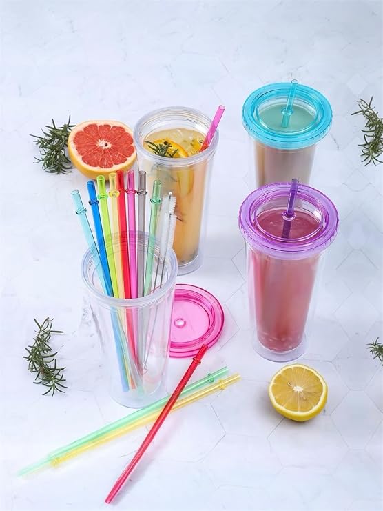 Yenigeldi Stanley Quencher ile Uyumlu Premium Tritan Pipet Seti, 30 cm Ekstra Uzun, 10 mm Genişlik, Renkli, 4 Adet Pipet, 1 Temizleme Fırçası Dahil, BPA İçermez, Kırılmaz