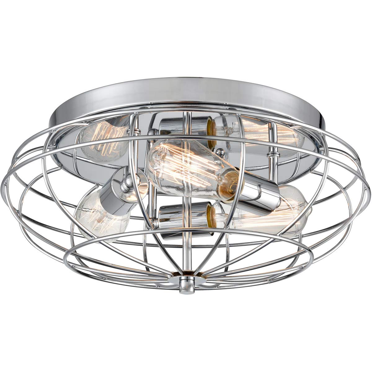Innovations510-3C-PC-LED Muselet 3 Light Flush Mount Part of The Austere Collection, Polished Chrome