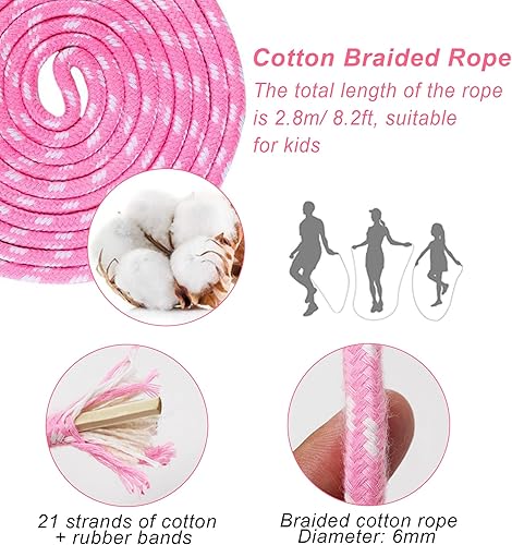 Miniatura 2 de EGOSKY - Cuerda de saltar para mujeres, hombres y niños, cuerda de saltar ajustable con mango de madera para adultos, niños y niñas, ejercicio de