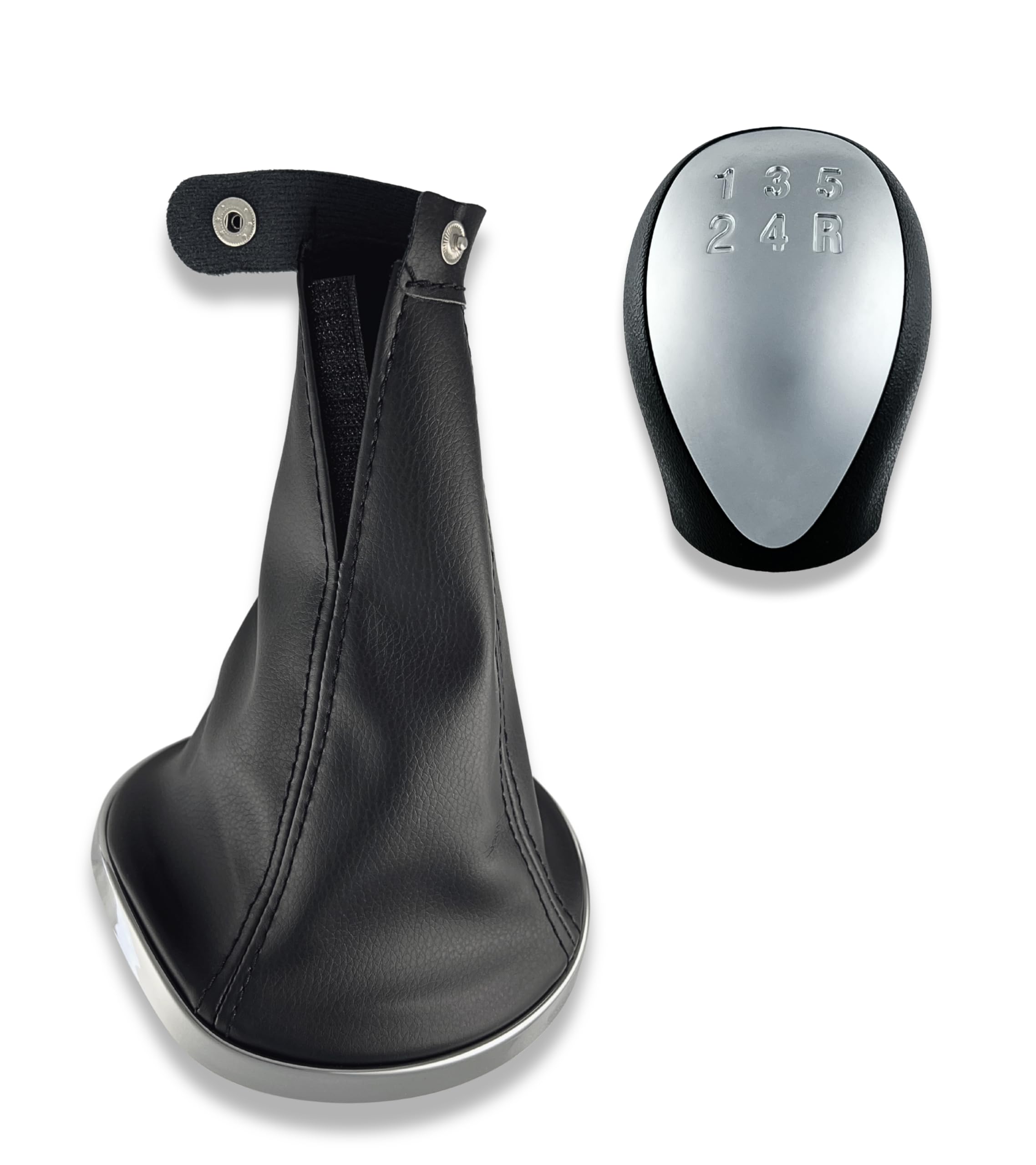 Car Passion Cuffia Leva Cambio Manuale con Ghiera Plastica Esterna Cromata Compatibile con LANCIA YPSILON (843) dal 2003 al 2011 Set Completo Ricambio Auto