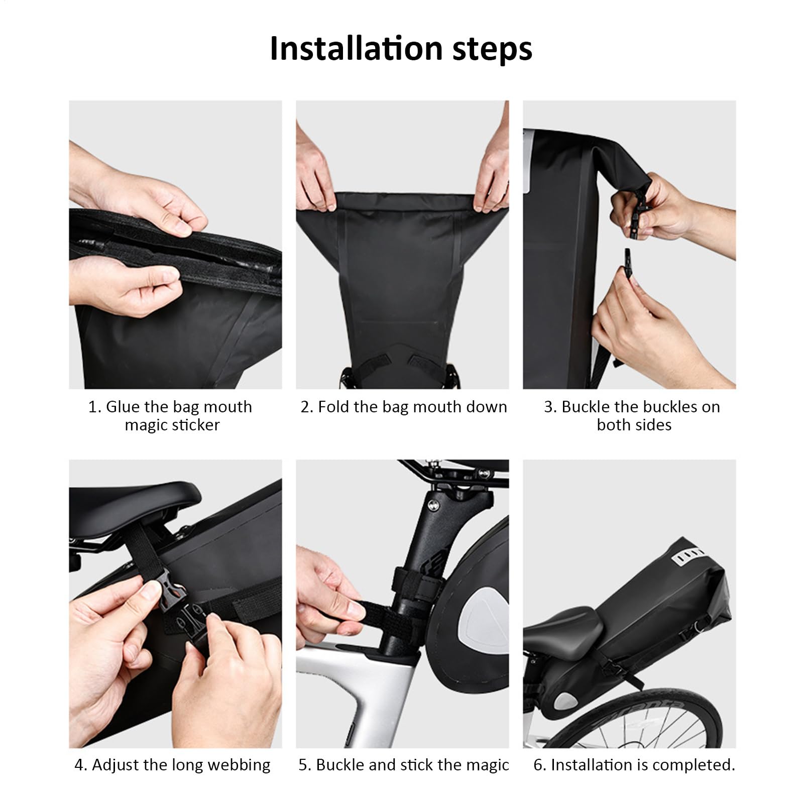 Bolsa de Sillín para Bicicletas Organizador Impermeable 10L Bajo Sillín