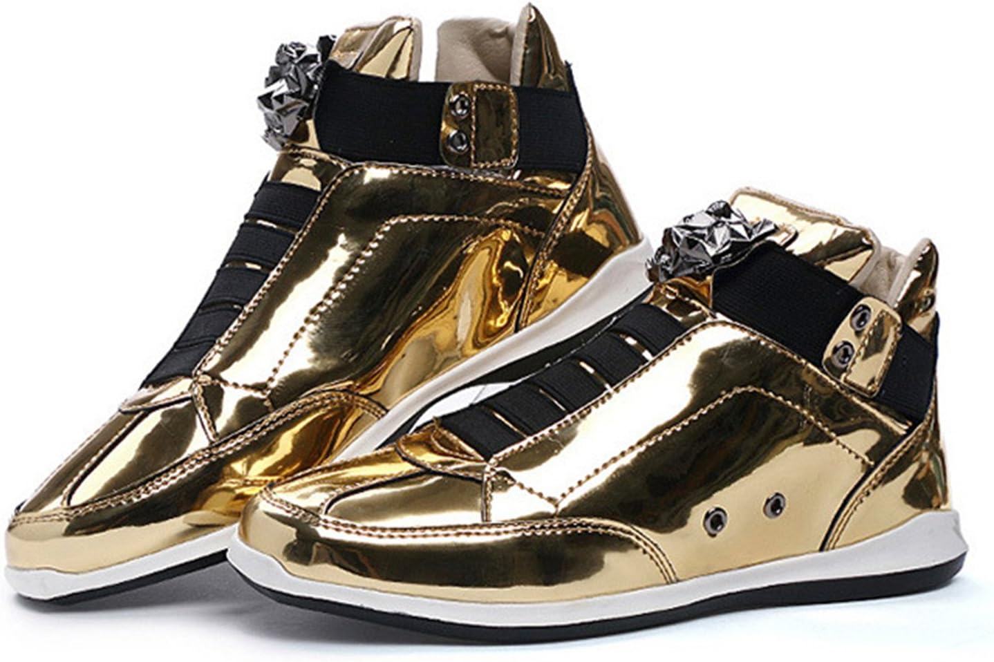 RAINSTAR Mens Bright Surface High Top Fashion Sneaker Casual Slipper Club Shoe
