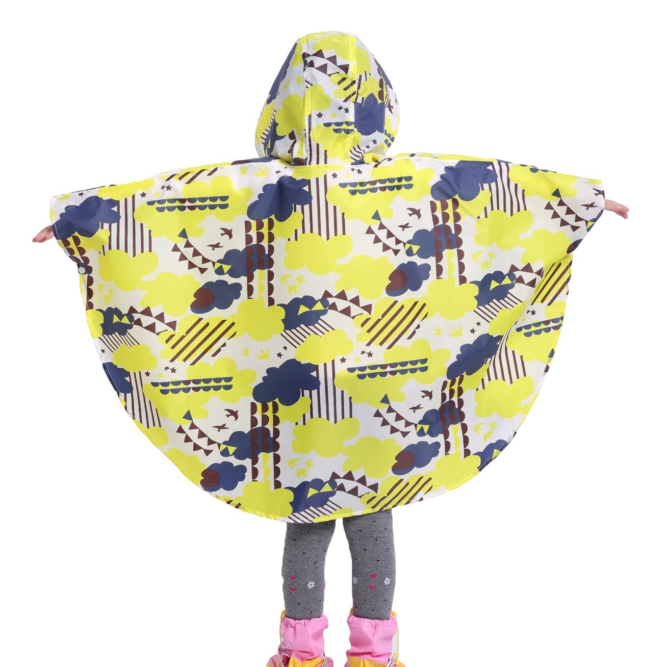 Bambini Impermeabile Giacca da Pioggia Poncho da Pioggia Bambina Incappucciato Riutilizzabile Cappotto di Pioggia Bello come Materiale e ha la Sua Sacca 1-12 anni