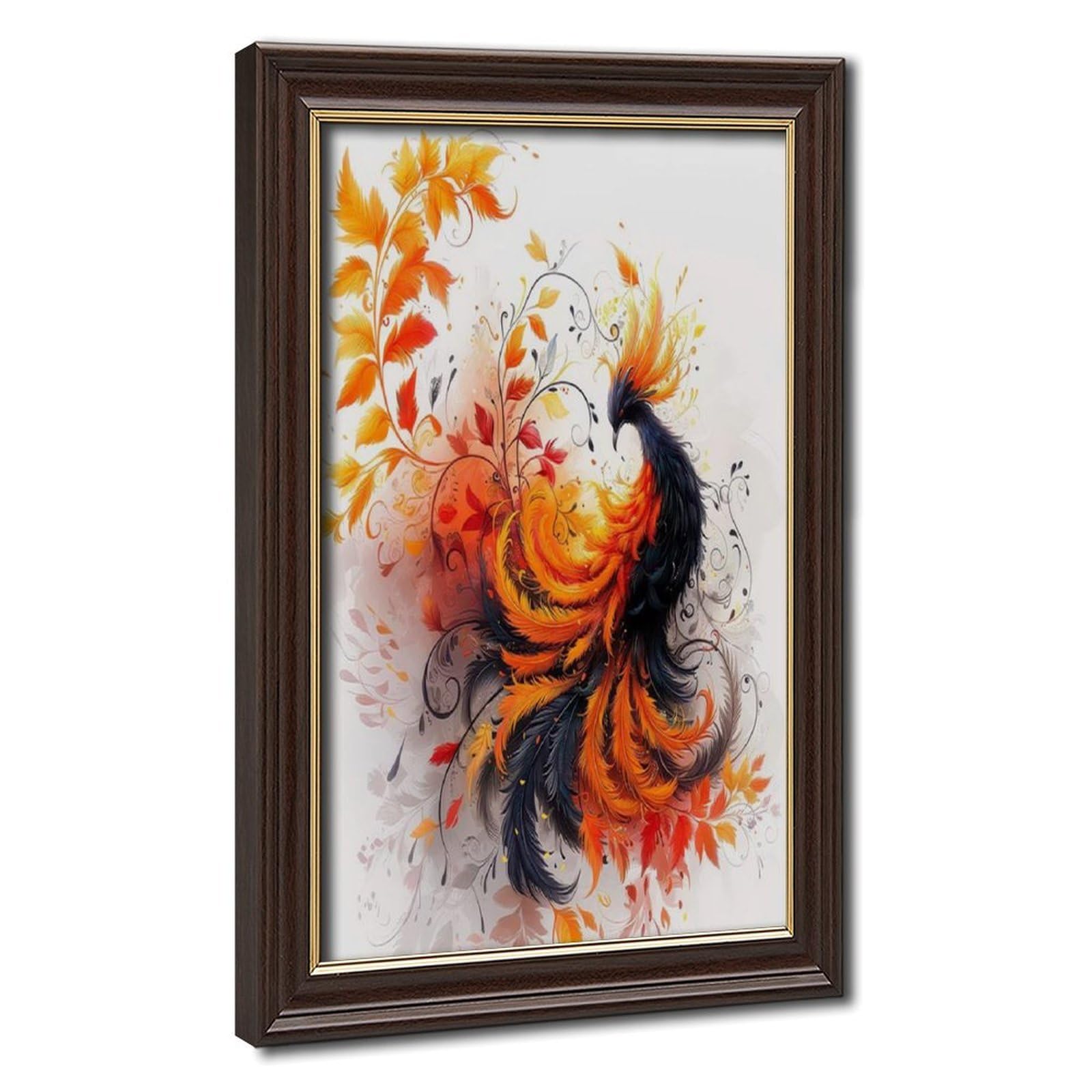 Bareronor Phoenix Mythical Fiery Bird Canvas Poster Bedroom Decor Landscape Office Room Decor Gift 8" L X 12" W