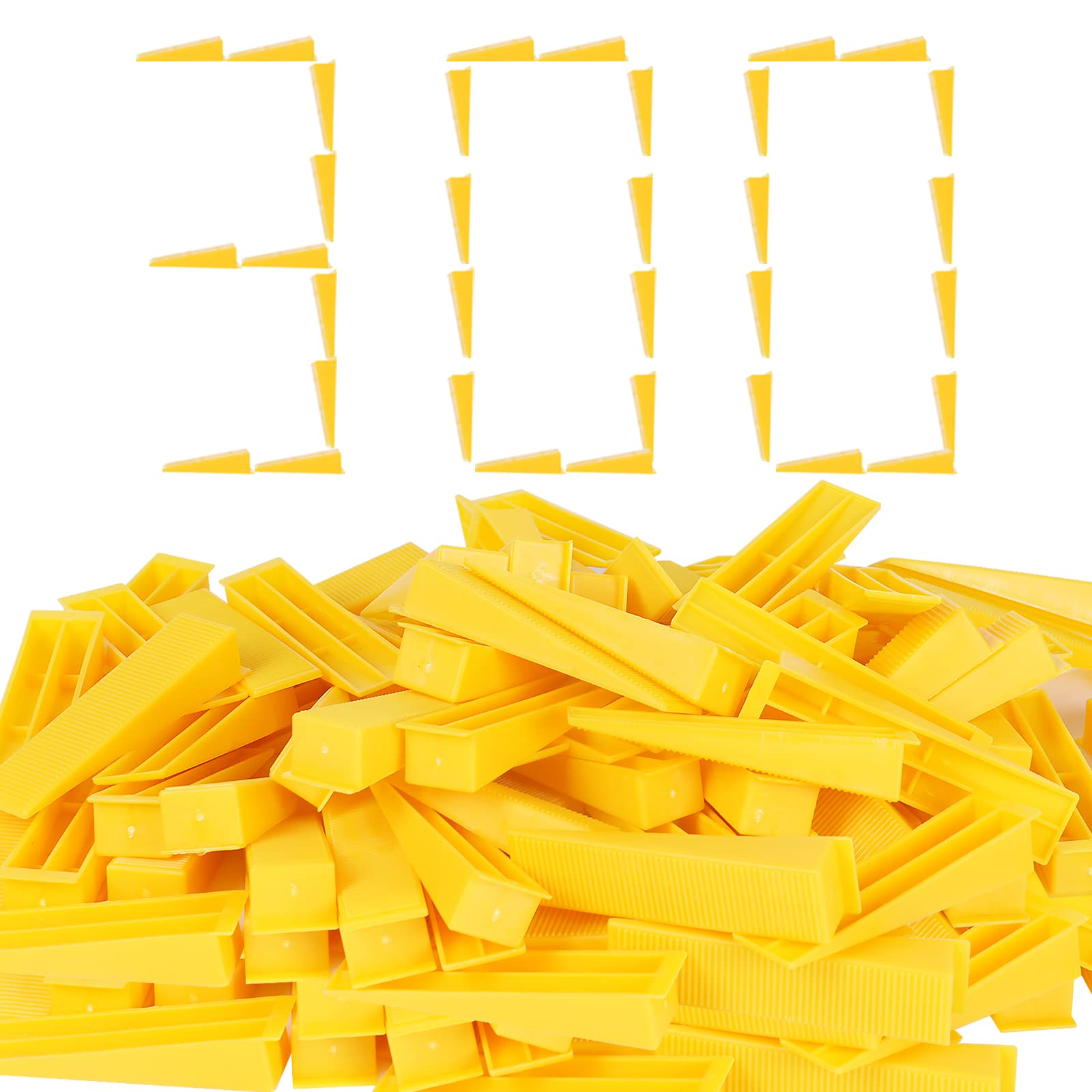 300 Pcs Reusable Leveling Wedges,Reusable Tile Leveling System Wedges for 1/8" Spacers,1/16" Spacers,1/32" Spacersand Tile Leveling System Kit,for