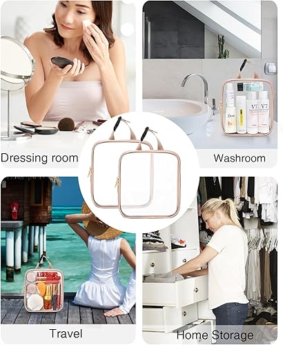 Miniatura 6 de Relavel Bolsa de aseo aprobada por la Tsa, bolsa de maquillaje transparente, bolsa de viaje para artículos de tocador con cremallera, bolsa pequeña