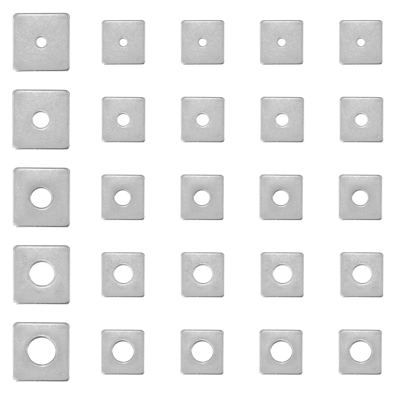 30 Pack Square Plate Washers 5/32" Thick | 1-3/16" x 1-3/16" | 15/64 to 5/8