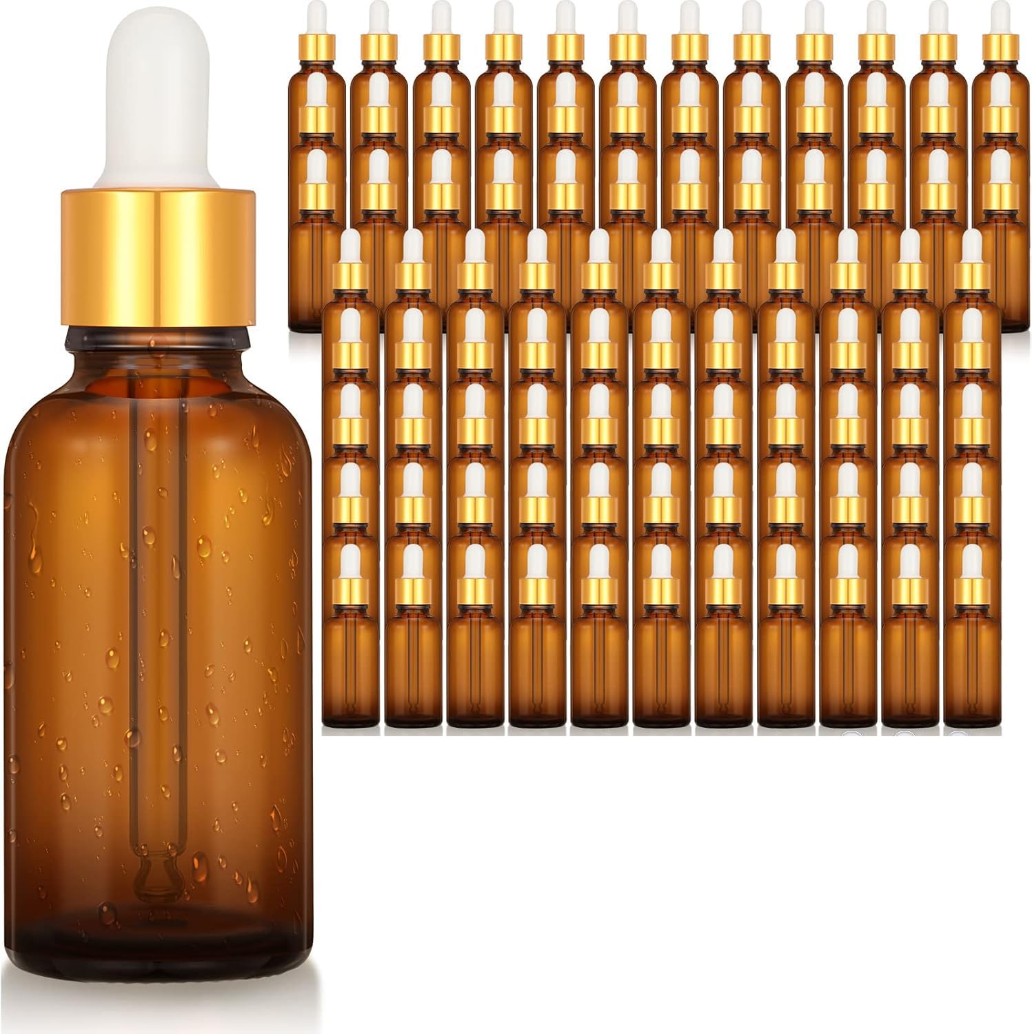 Hunky Dory 6pcs 50ml Empty Amber Serum Bottle – Reusable Glass for Skincare, Essential Oils, and DIY Products-image-5