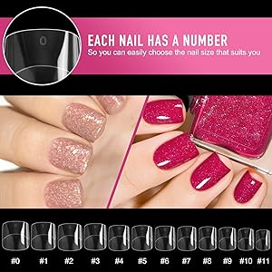 Buqikma Short Square Nail Tips - 600PCS Square Short False Nails Shorts Acrylic False Clear Tips Half Cover for DIY & Salon