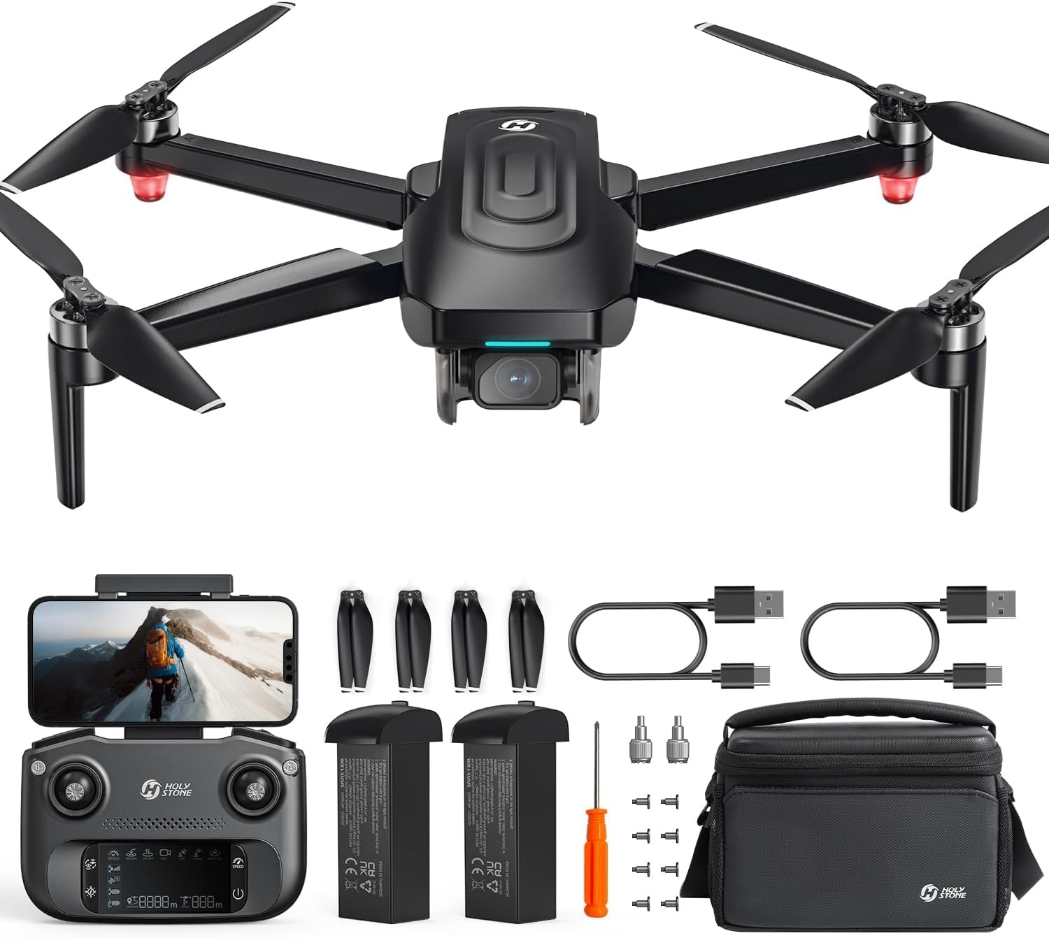 Holy Stone HS175G GPS Drohne mit 4K EIS Kamera für Erwachsene & Anfänger | 60 Min Flugzeit, Follow Me, Bürstenloser Motor, Kreisflug, unter 249g C0