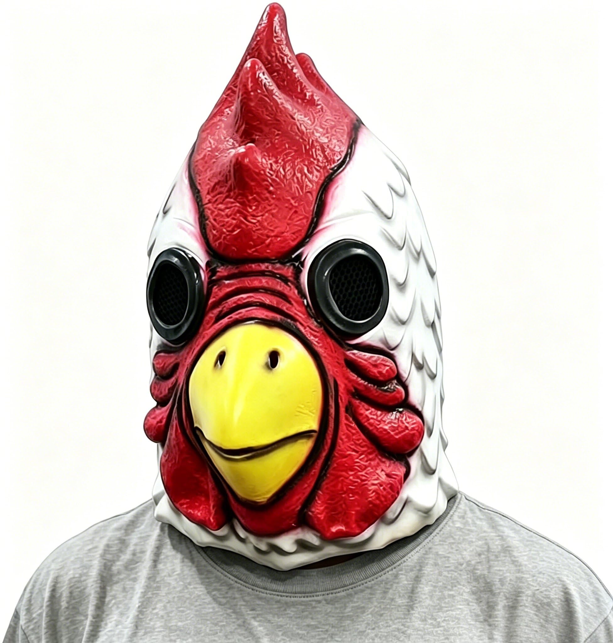 Aokilom Latex Rooster Full Head Mask Adult Chicken Costume Mask for Halloween Fancy Dress Stag Do
