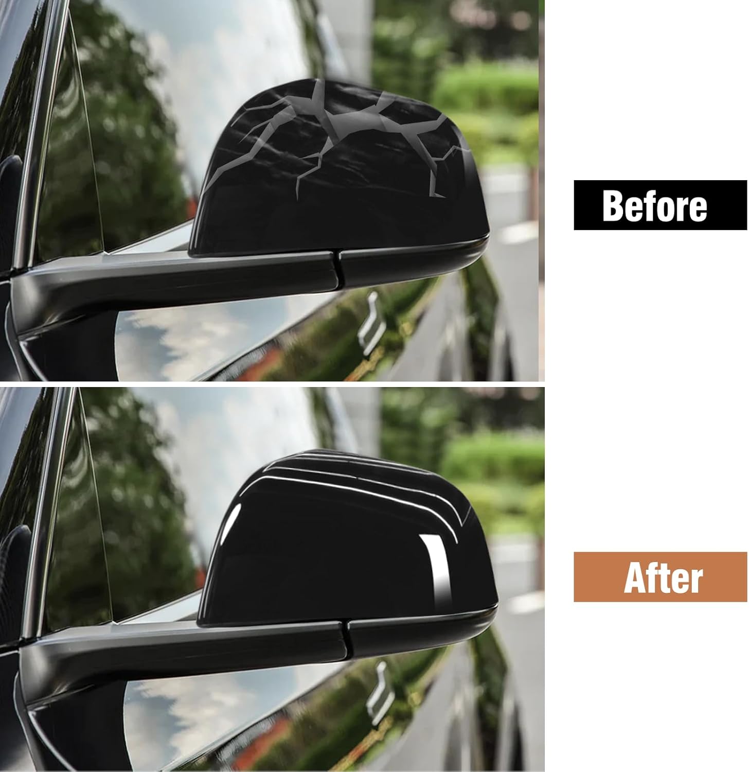 Compatible with Tesla Model 3 Left Driver Side Mirror Cap Cover 2017 2018 2019 2020 2021 2022 2023 2024 2025,Side View Mirror Cover Replacement for Model 3, Glossy Black