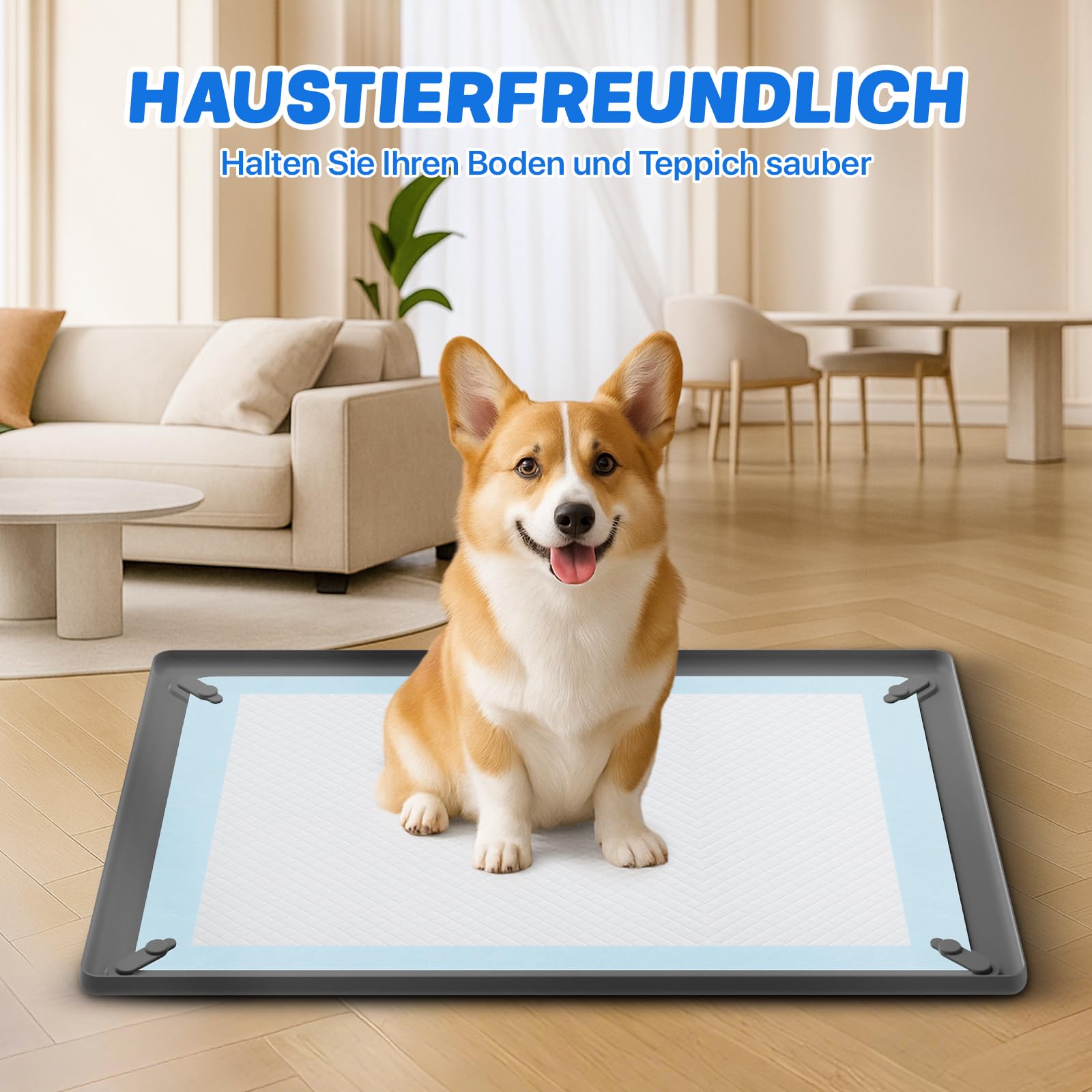 Grandi tappetini PIPI per cani 64 x 92 cm, 40 cuscinetti per allenamento per cani con tappetino in silicone antiscivolo, a 5 strati, ad asciugatura rapida