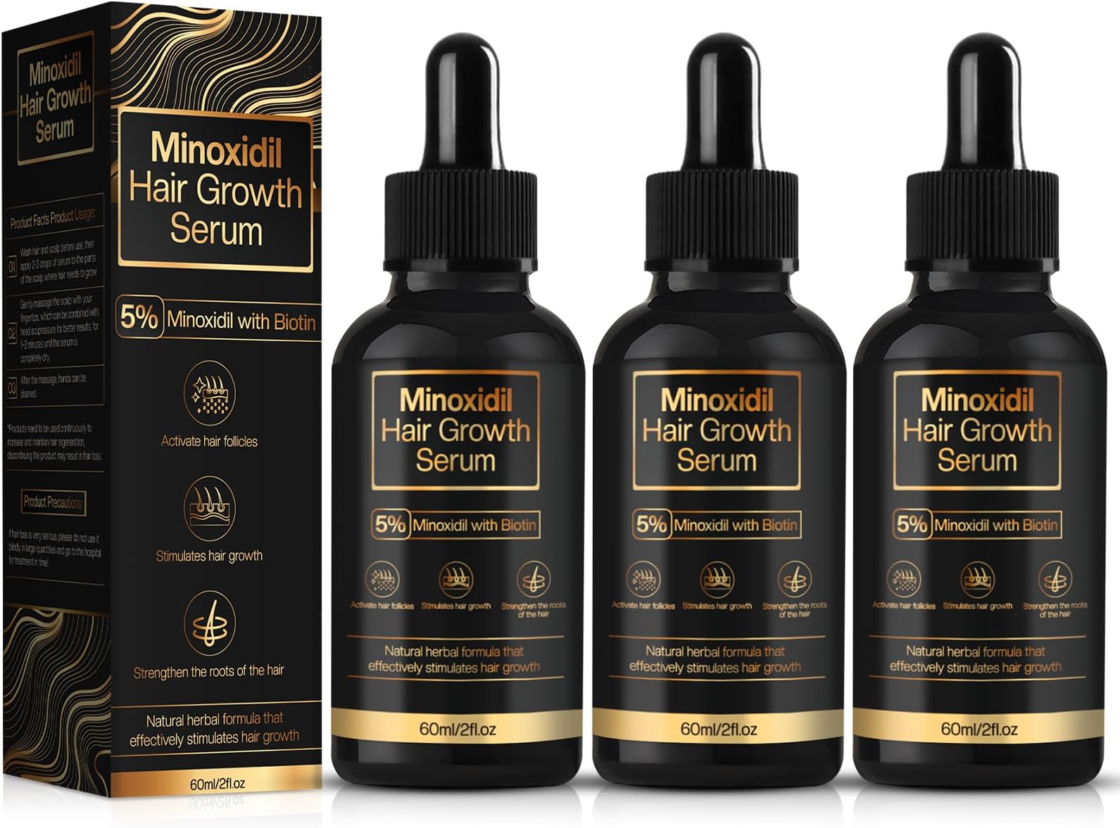 5% Minoxidil Hair Growth for Men and Women, Minoxidil Hair Growth Serum, Promotes Hair Growth, Strengthens Hair Follicles, Helps Prevent Hair Fall and Hair Loss