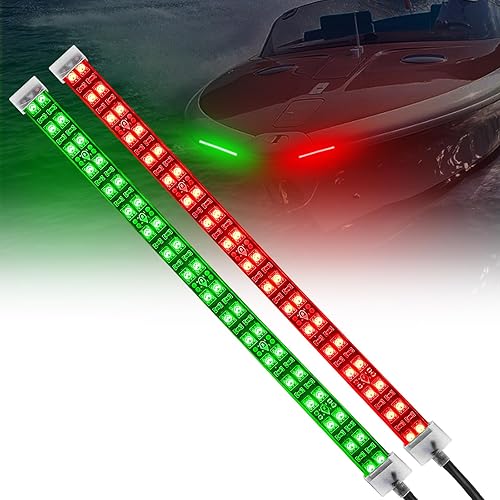 Auto Buero Luces de barco, luces de navegación de barco con luces de lazo rojo y verde, IP67 impermeable luces LED para barco kayak, pontón, luces