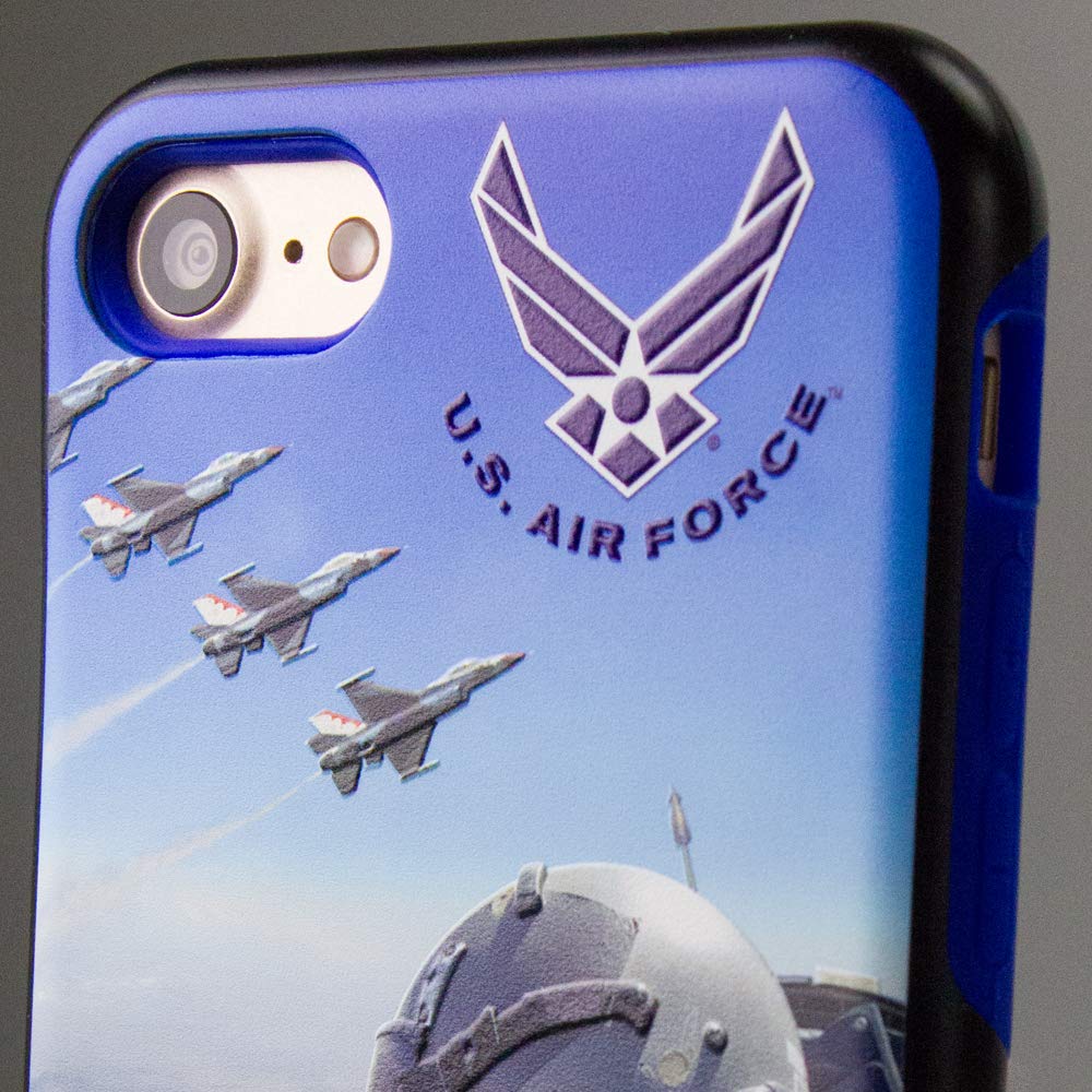 Guard Dog Case Compatible with iPhone 7/8/SE - Military Grade - Rugged Two Piece Protection - Designer - Air Force - Fighter Jet