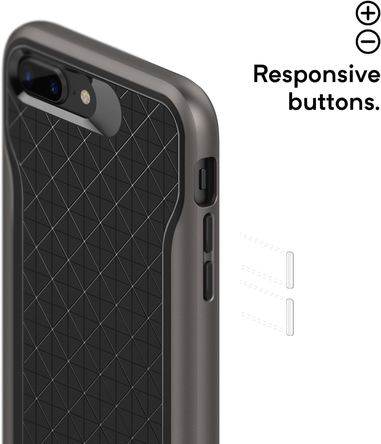 Caseology Apex for Apple iPhone 8 Plus Case (2017) / for iPhone 7 Plus Case (2016) - Black/Warm Gray