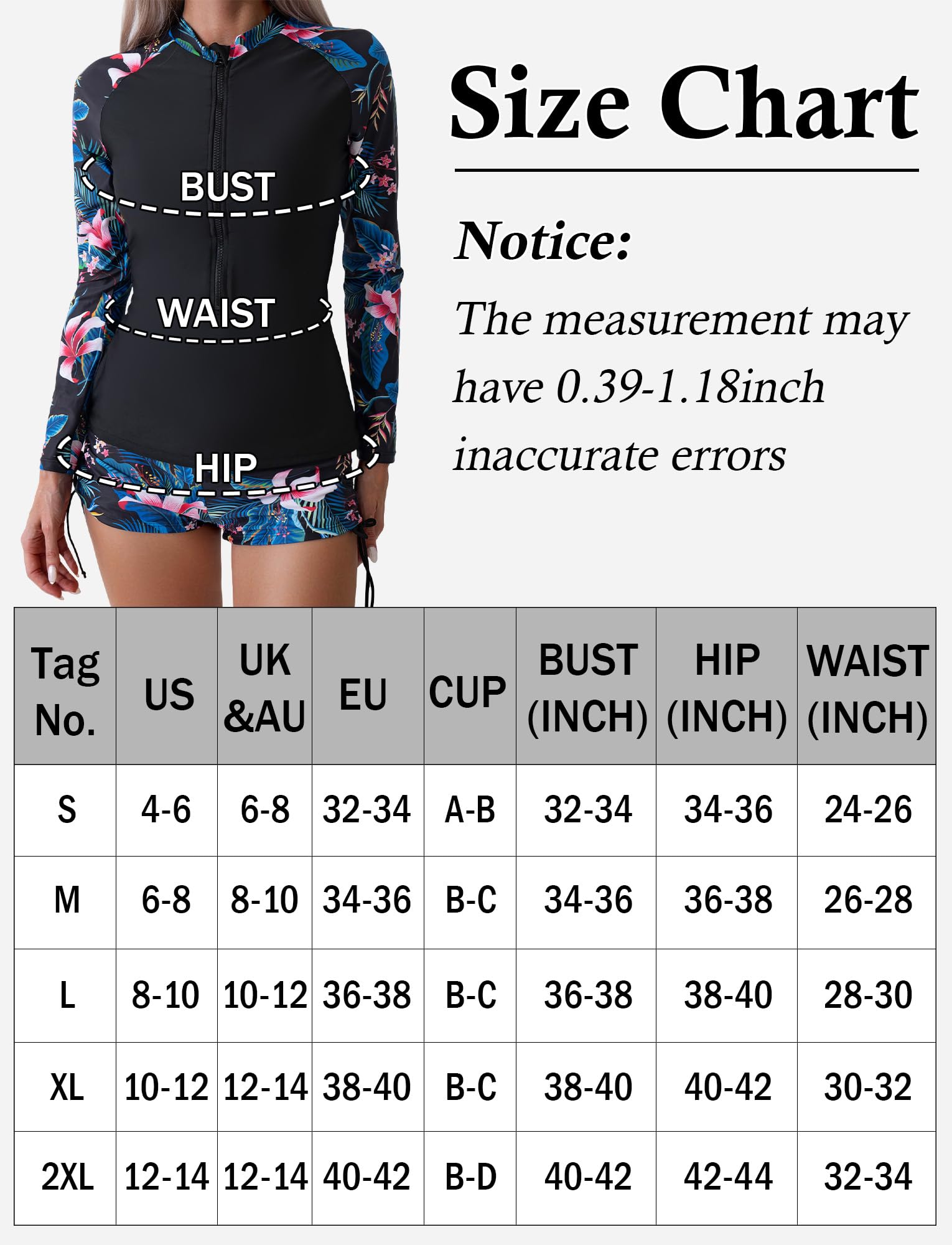 Maeau Maillot de bain 2 pièces pour femme - Tankini modeste à manches longues - Maillot de bain athlétique - Protection solaire