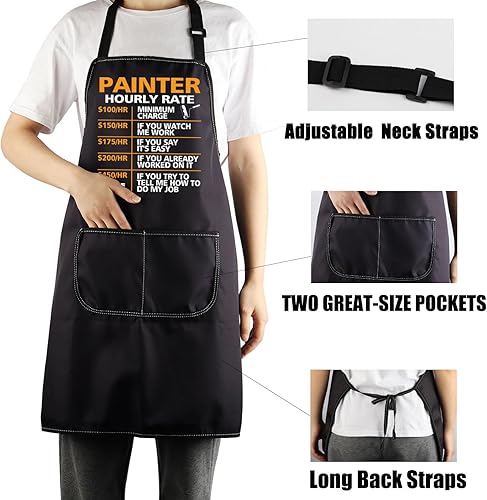 Miniatura 7 de CENWA Delantal para pintor de casa, pintor profesional, regalos para pintor por hora