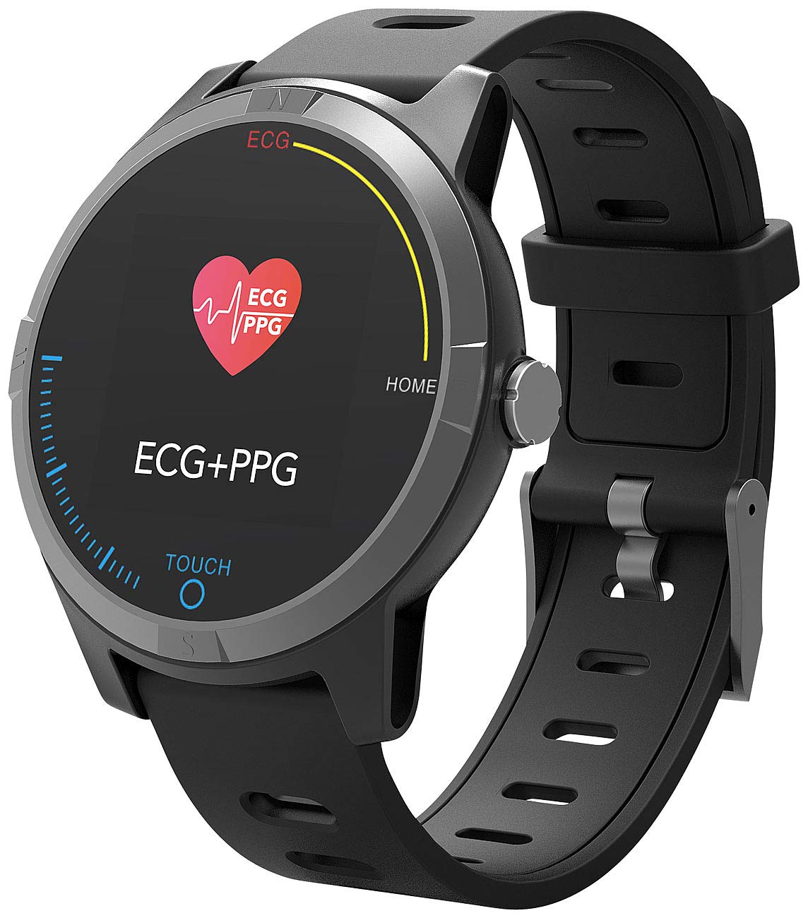 newgen medicals Fitness-Uhr con Bluetooth, frequenza cardiaca, ECG e app, IP67