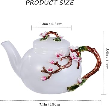 Porcelain Tea Set Flower Tea Cups Enamel Handmade Butterfly RoseCeramic Tea Sets Gift for Mother's Day,Blue (Blue)
