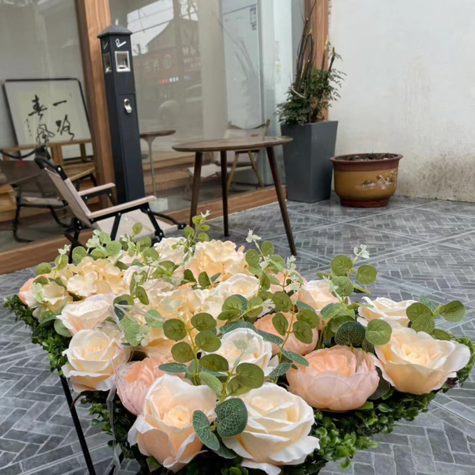 2 Paneles de Pared de Flores Artificiales para Celebraciones Fiestas en Casa y Bodas,Panel de Fondo Floral Artificial con Malla de Soporte,Pared de Rosas de Seda