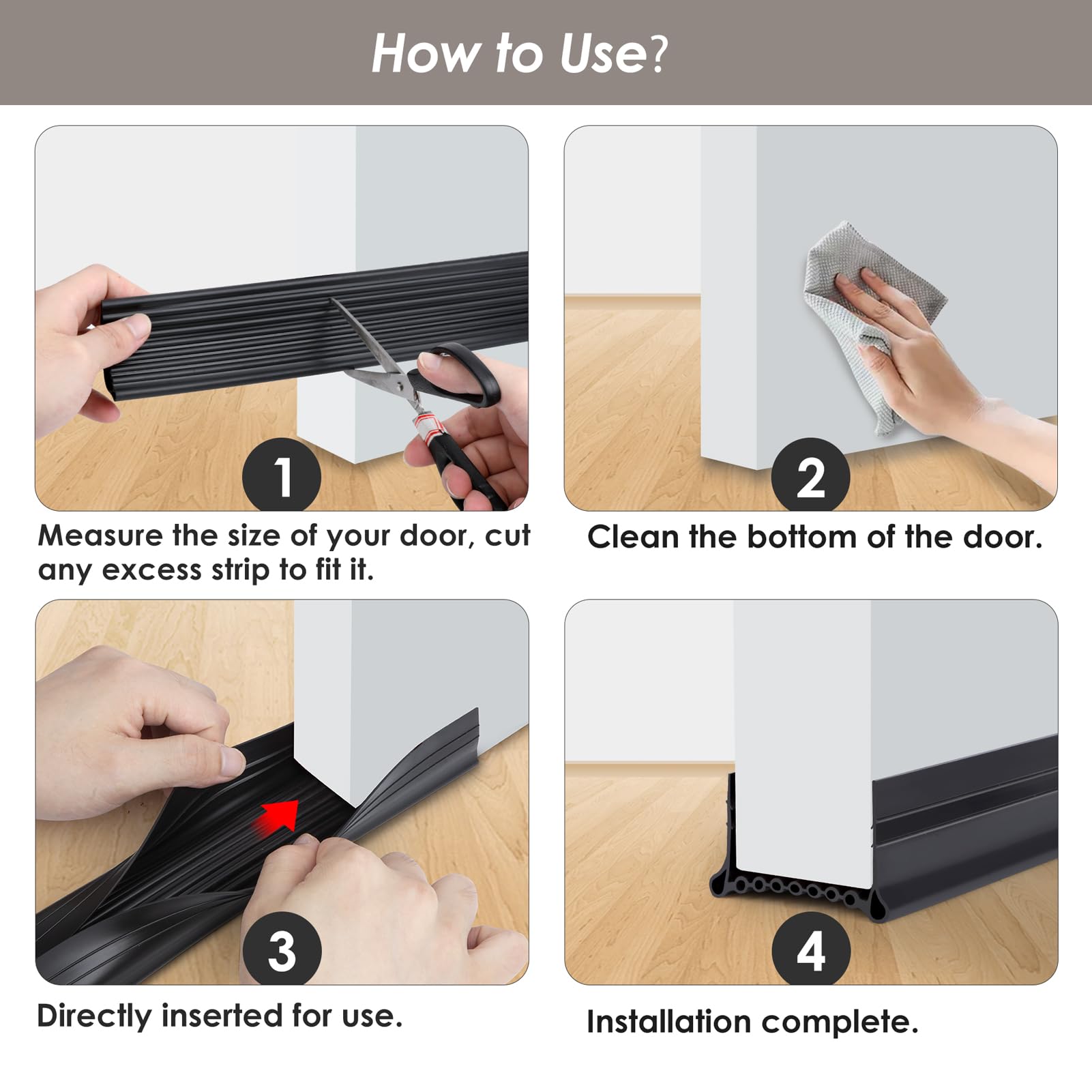 Paraspifferi Per Porte In Silicone 93 Cm - Bianco - Per Spessori 3,5-4,6 Cm - Anti Rumore E Freddo - Foto 7