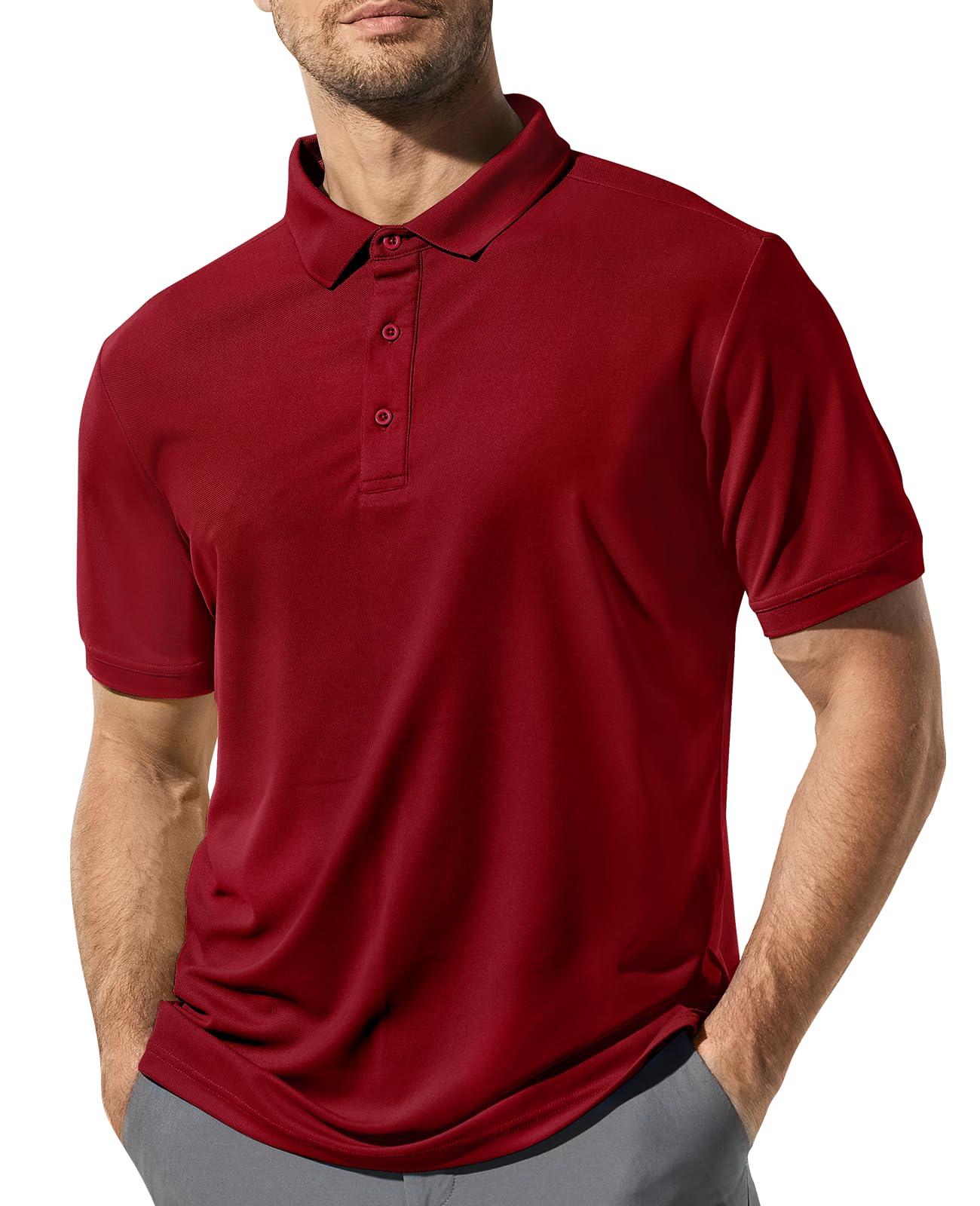 MIER Polo Shirts for Men Short Sleeve Quick Dry Polyester Collared Shirts Casual Golf Shirts, Moisture-Wicking