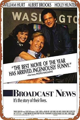 Broadcast News - Póster de película con logotipo de lata de metal, logotipo vintage vintage, para el hogar, barra de cueva, gimnasio, fitness, panel
