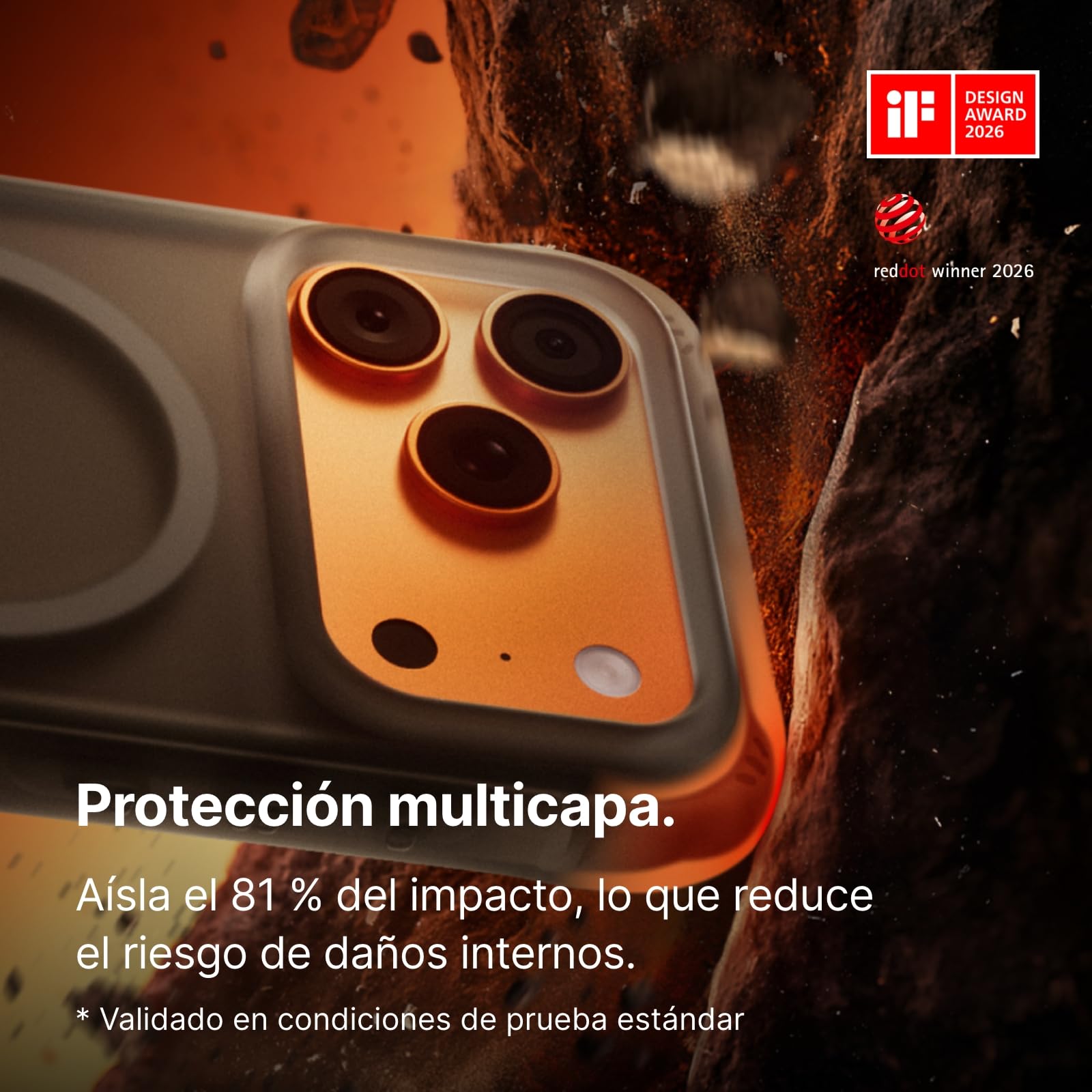 RhinoShield Funda AirX Apta para MagSafe e iPhone 17 Pro MAX | Fuerza magnética superior, protección militar multicapa, máxima absorción de impactos y protección interna.