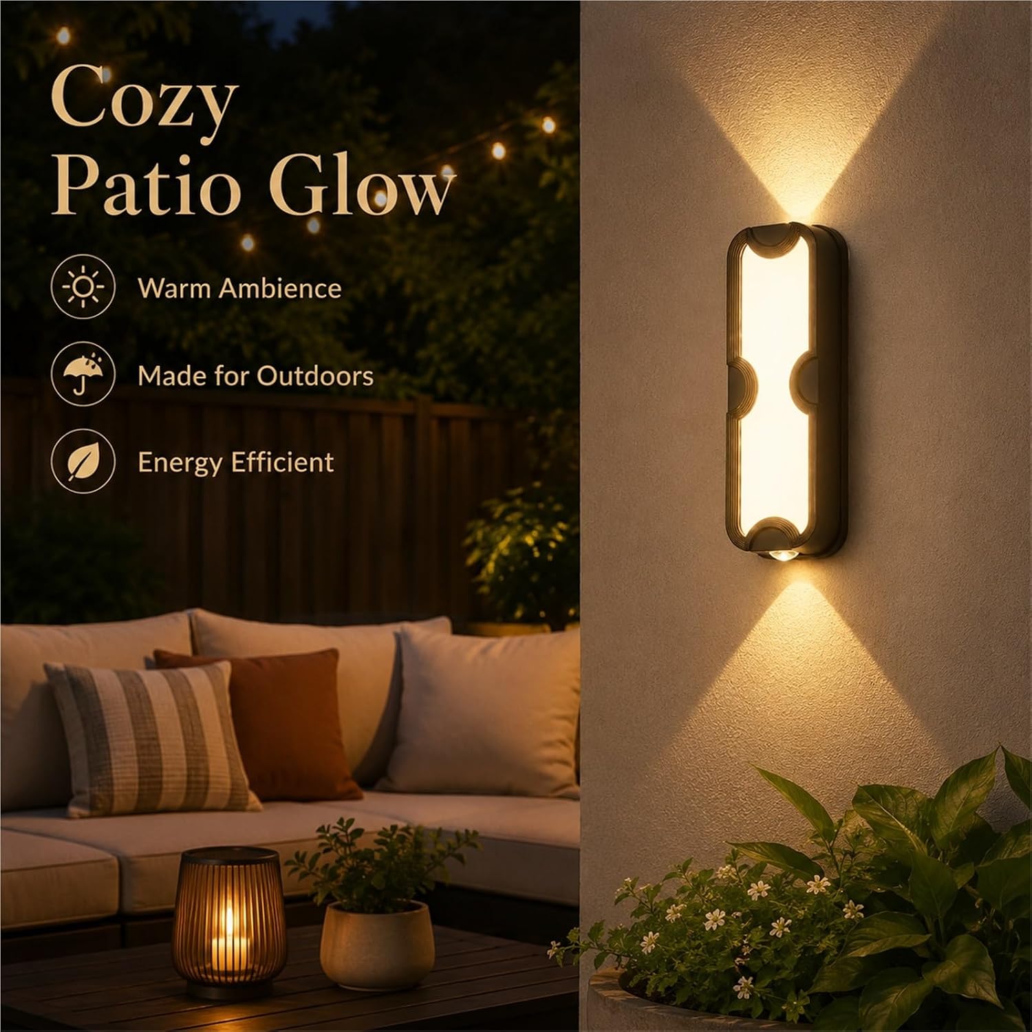 Outdoor Wall Light, Sand Black Die Cast Aluminum, IP65 LED Up Down image 3